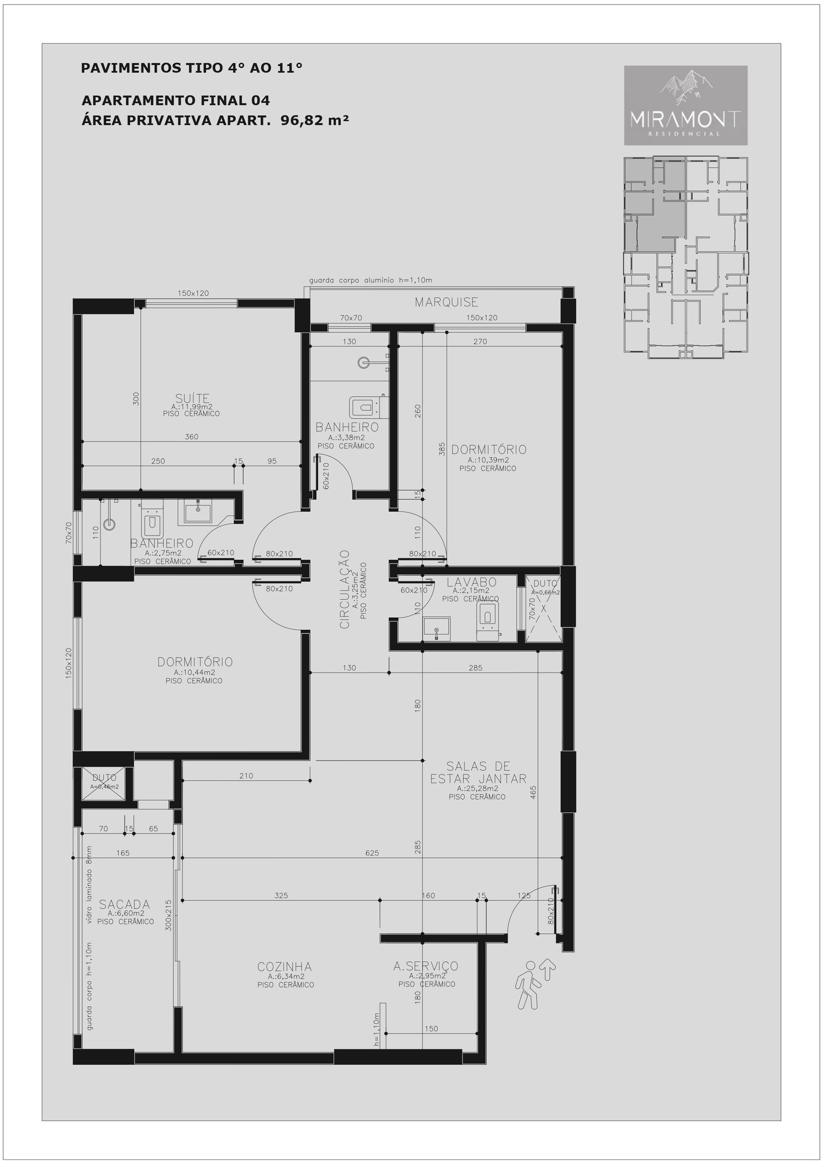 Planta Final 04, 97 m² do Edifício Miramont