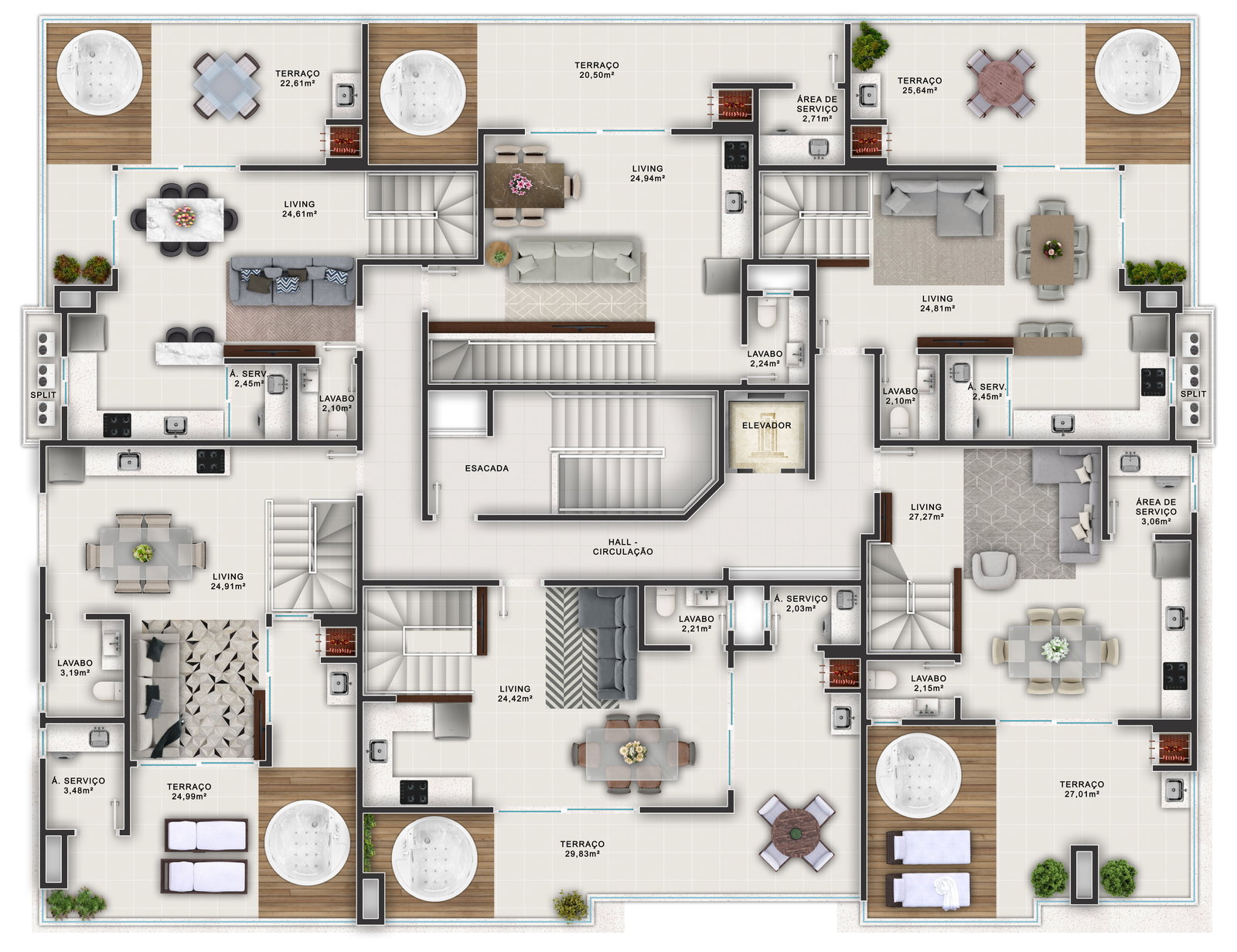 Planta Lazer · Cobertura do Maju