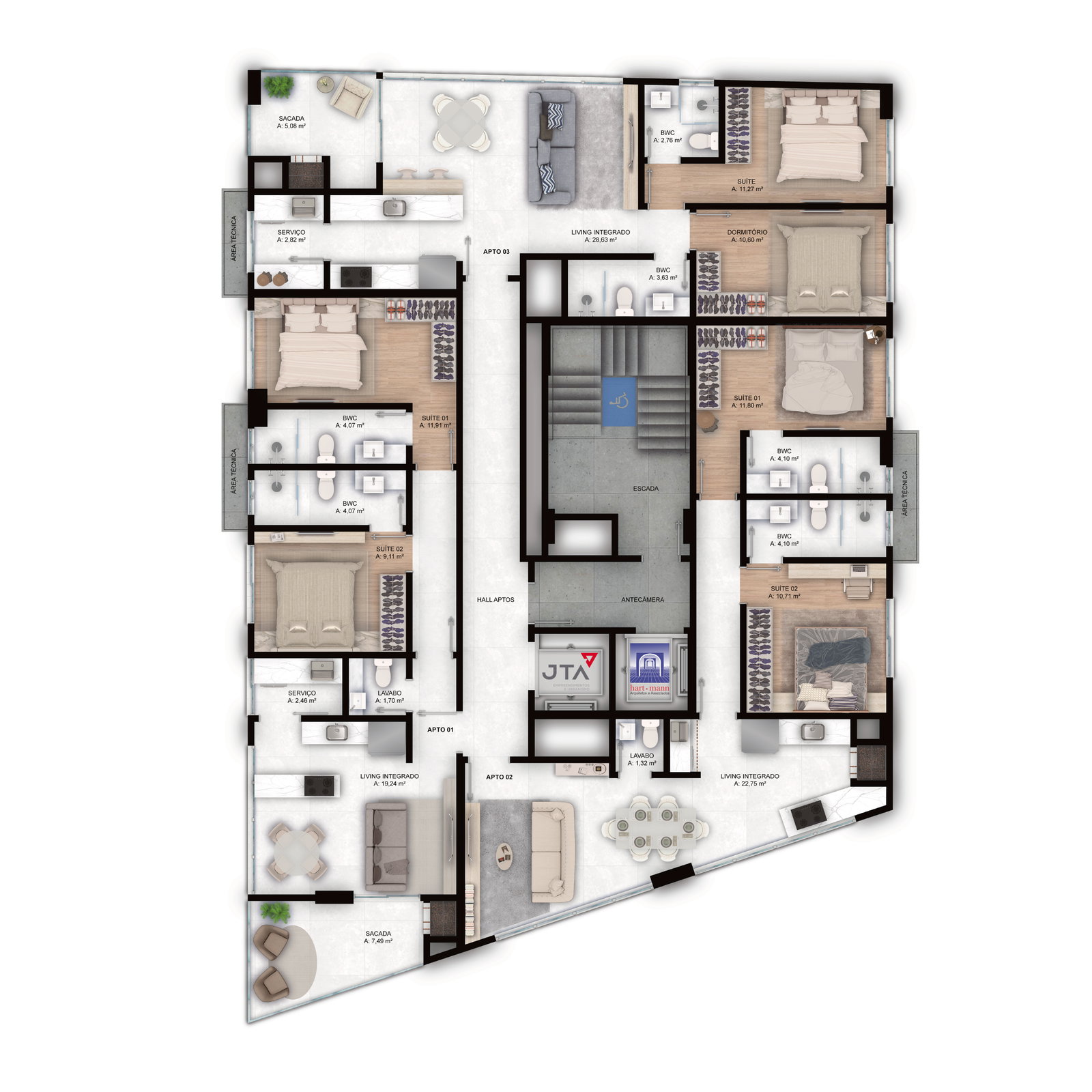 Planta 2 de Aspen Towers