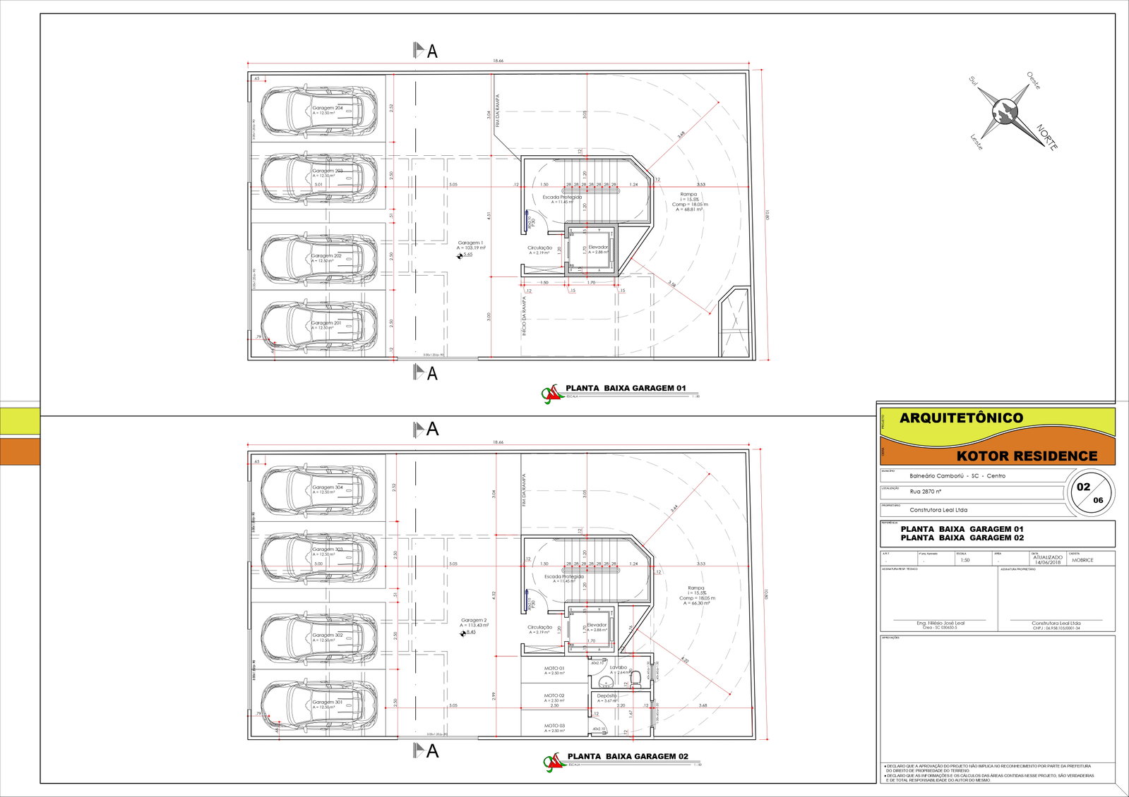 Planta Garagem 01 / Garagem 02 do Kotor