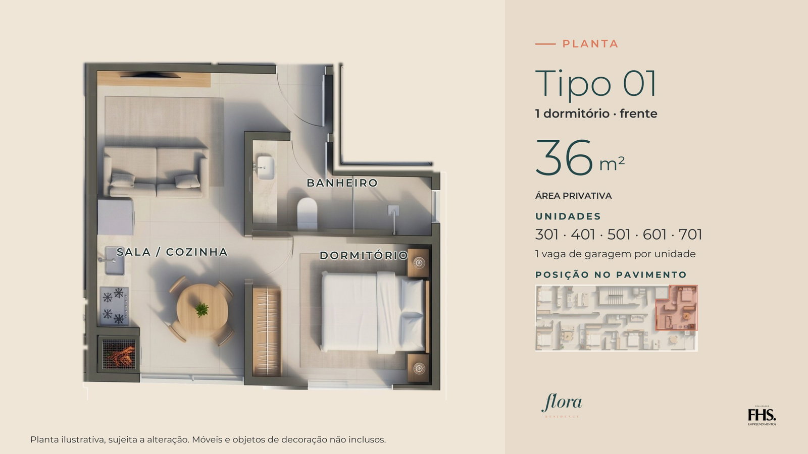 Planta 1 de Flora Residence