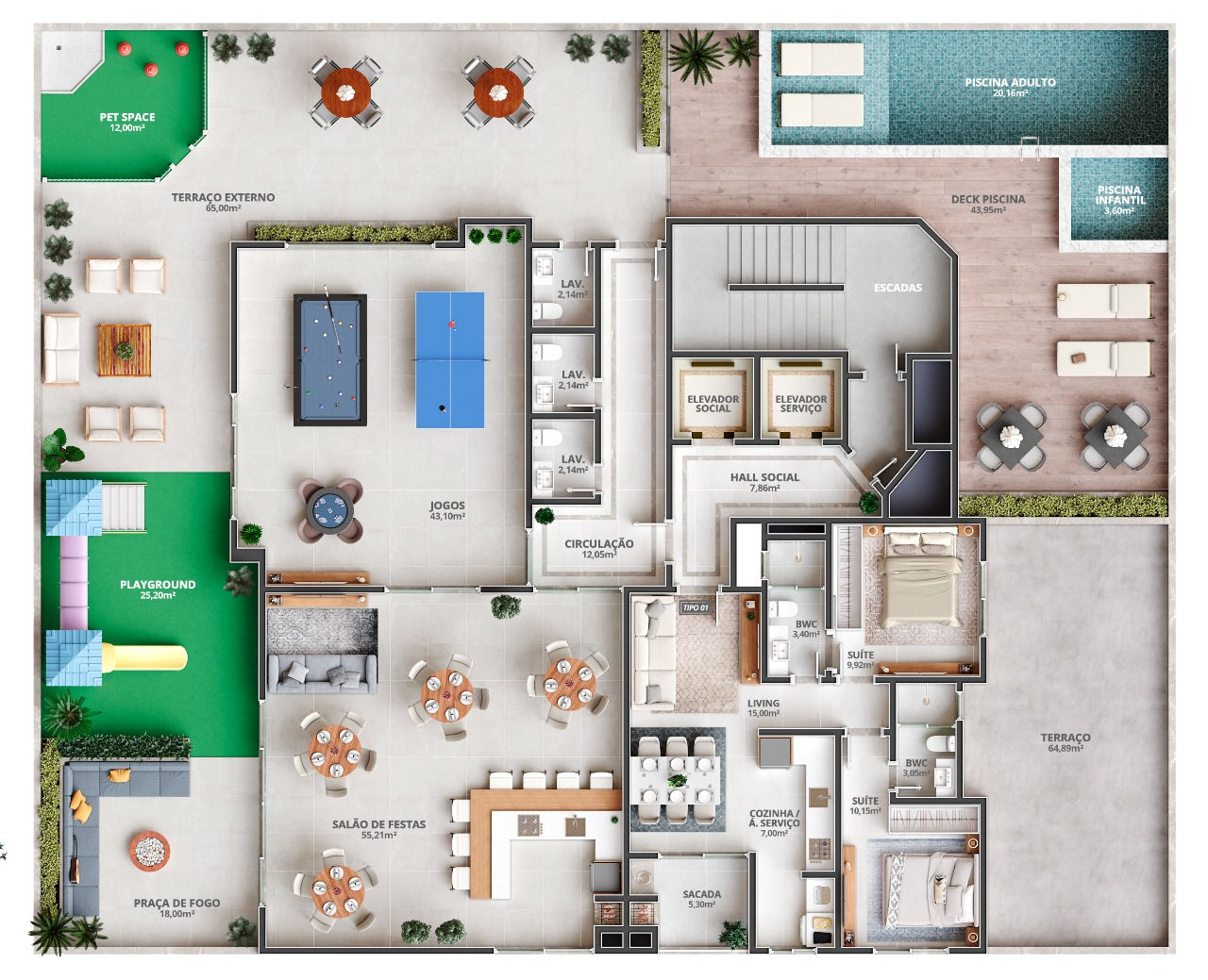 Planta 1 de Residencial Ilha de Malta