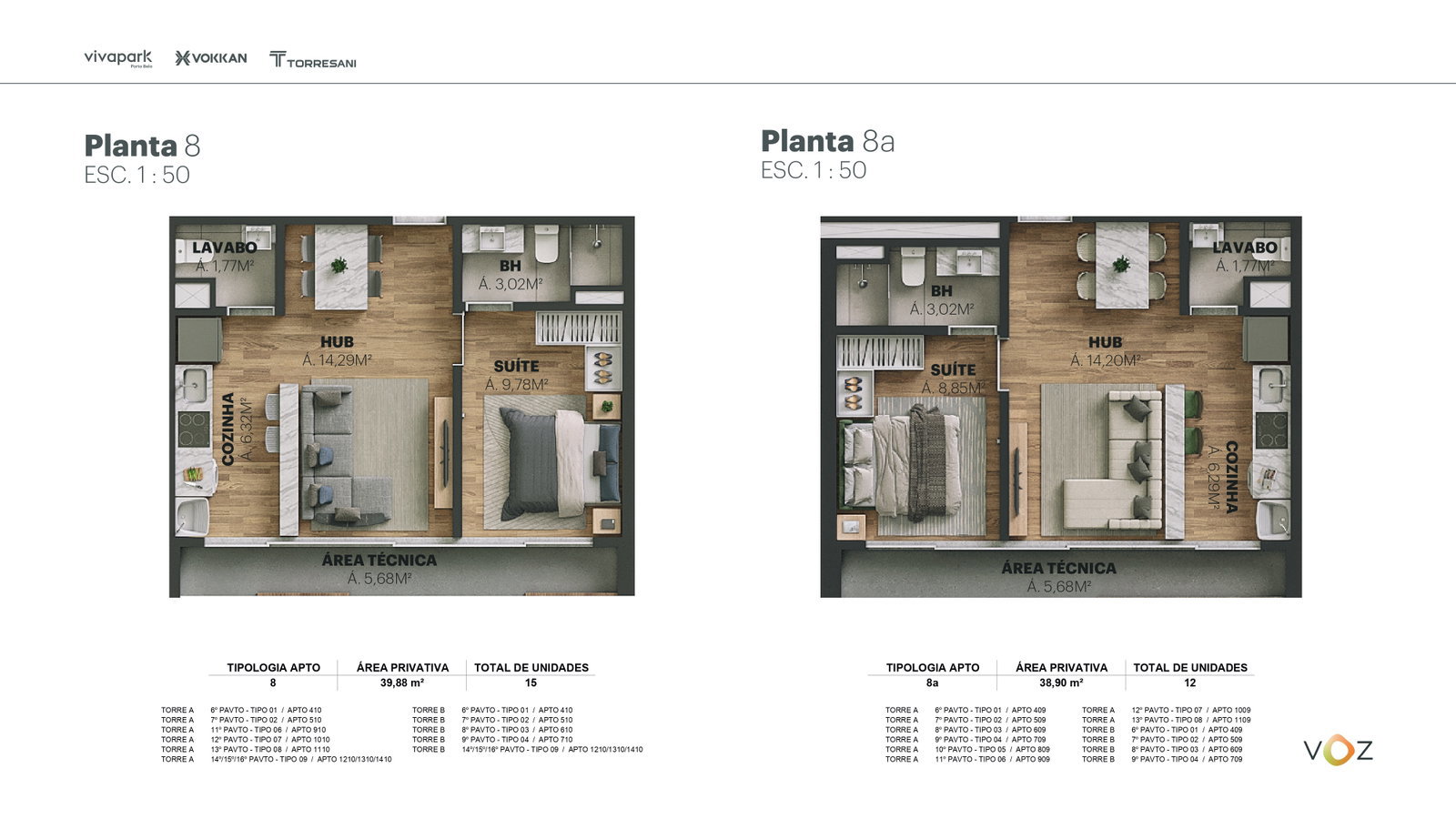 Planta 8 e 8a do Edifício Voz