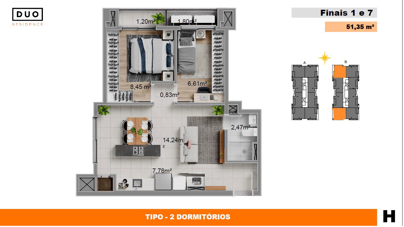 Planta 3 de Duo Residence - Torre B