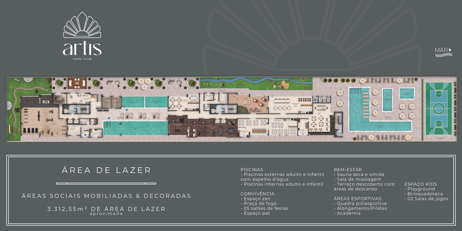Planta Área de Lazer do Artis Home Club