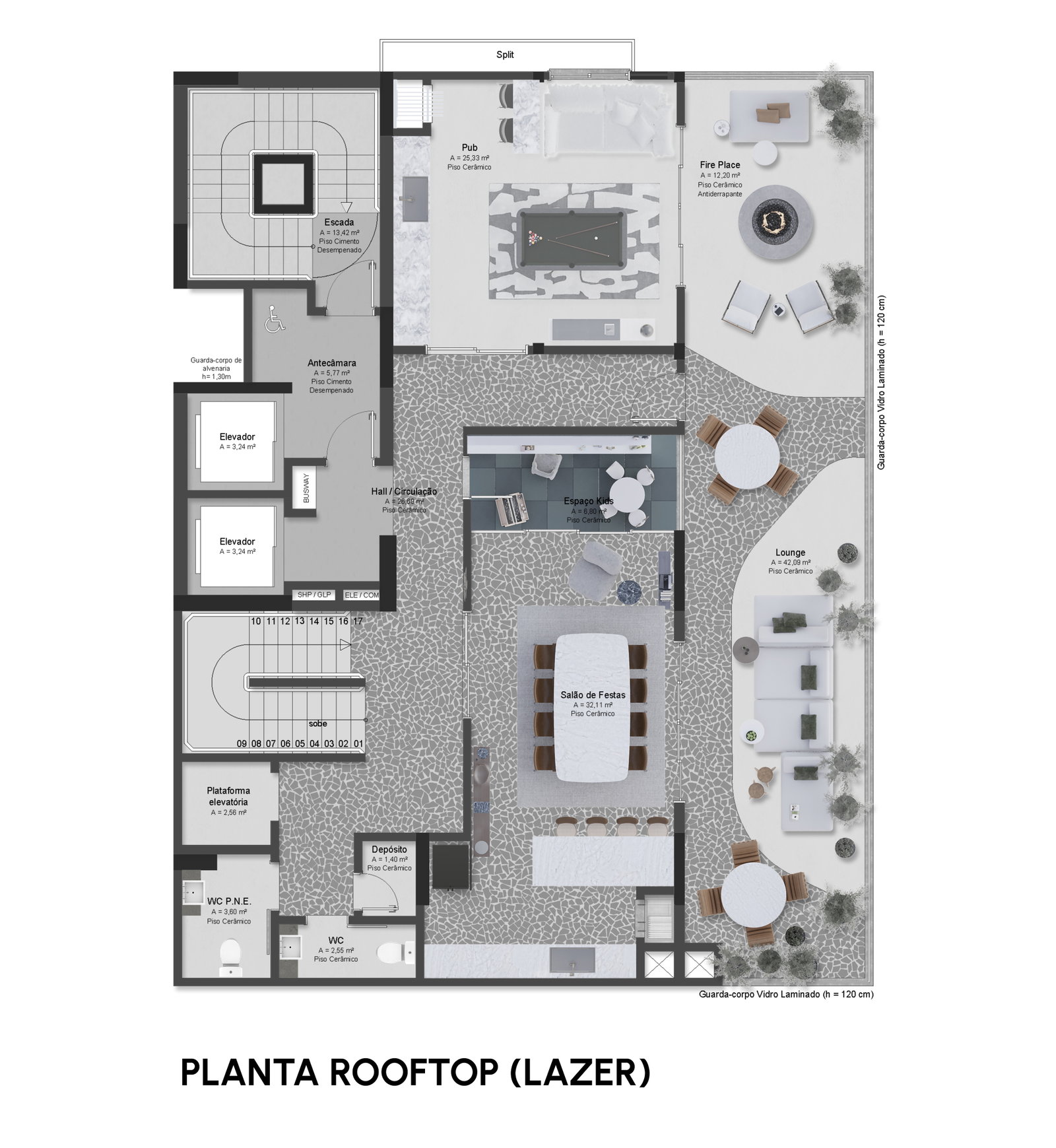 Planta Lazer · Rooftop do Balanz 62