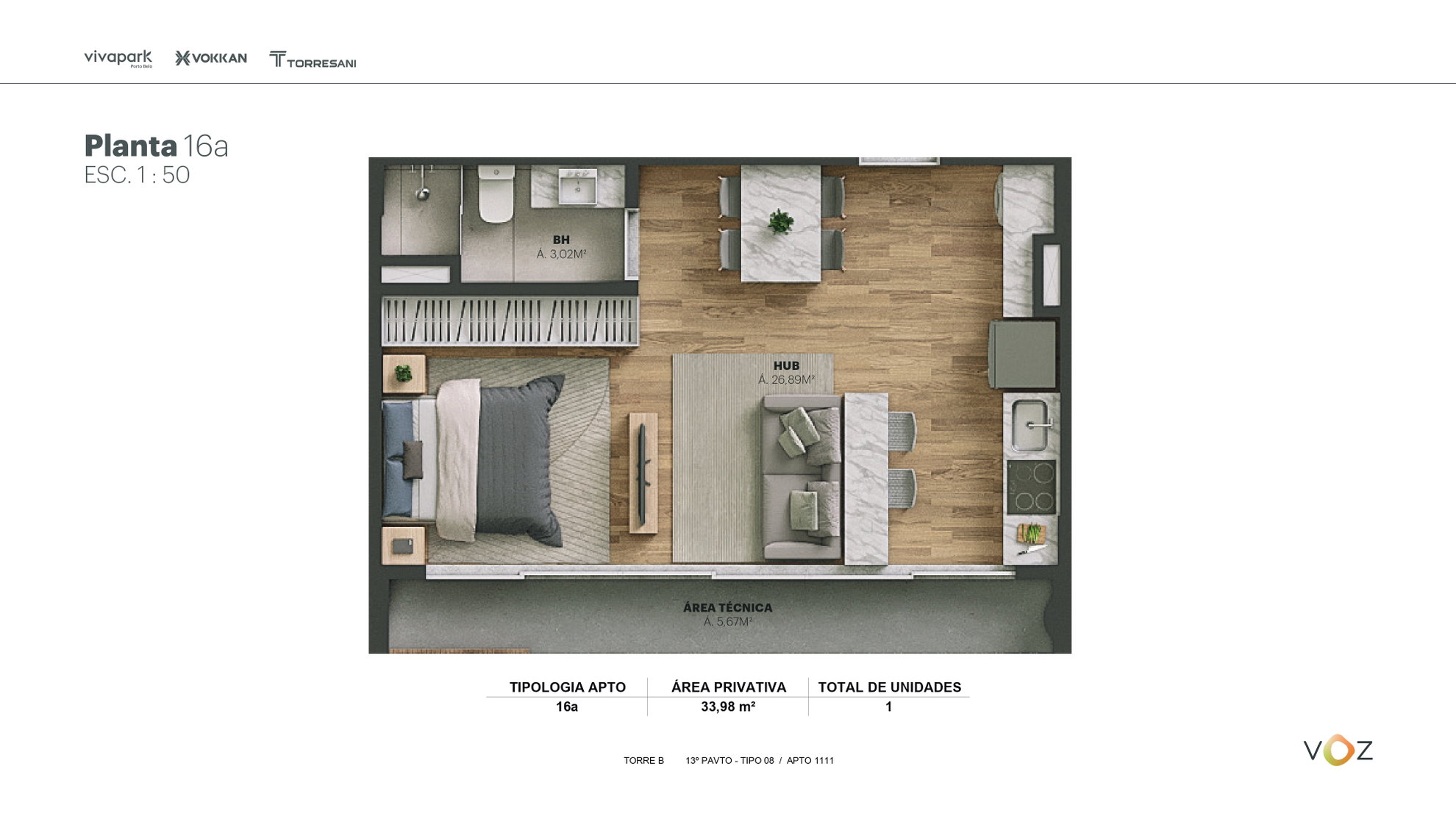 Planta Final 17 (1 de 2), 63 m² do Edifício Voz