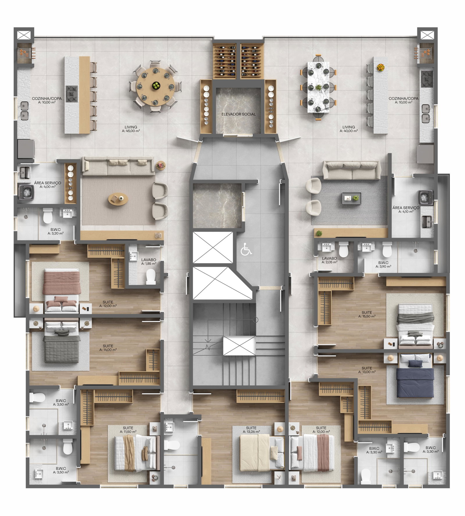 Planta 1 de Falco Tower - Pré lançamento