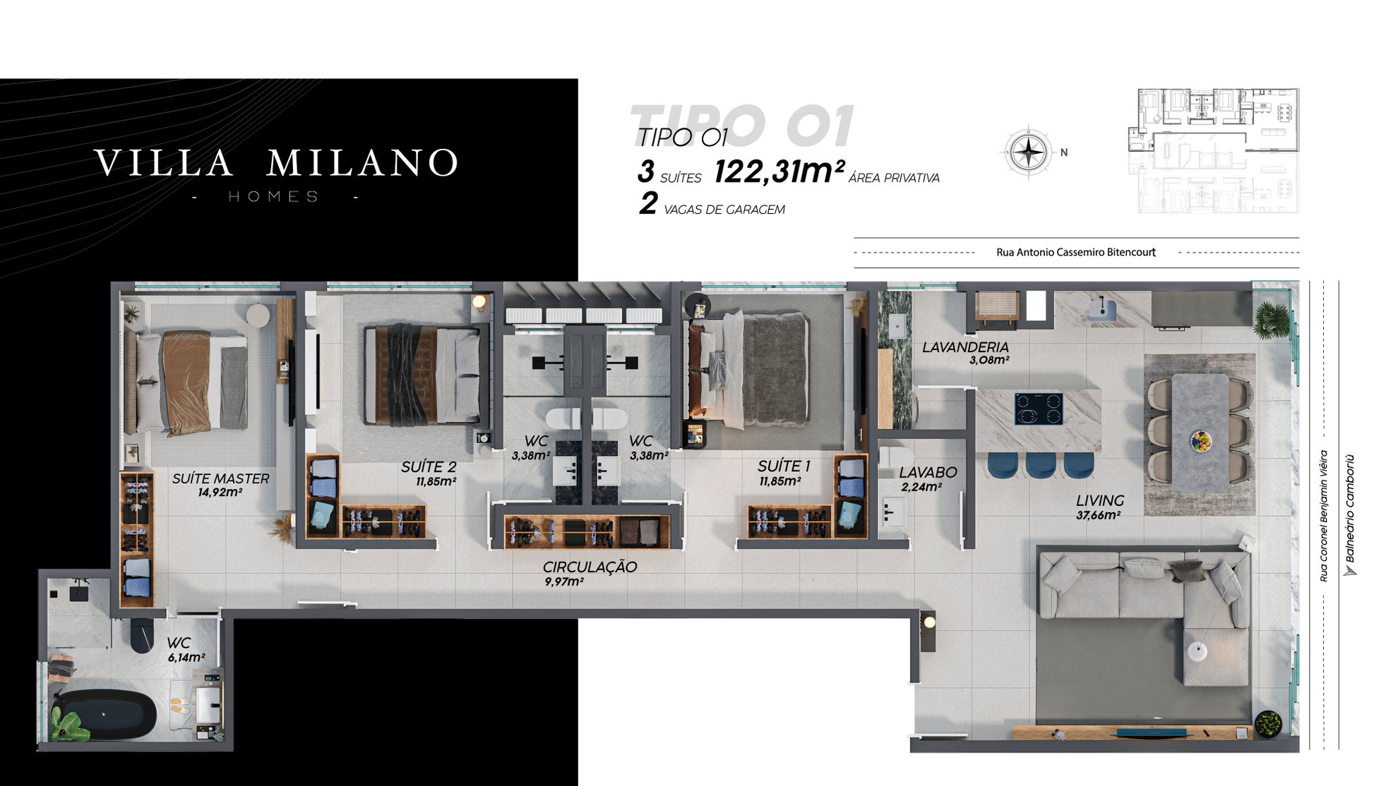 Planta 1 de Villa Milano