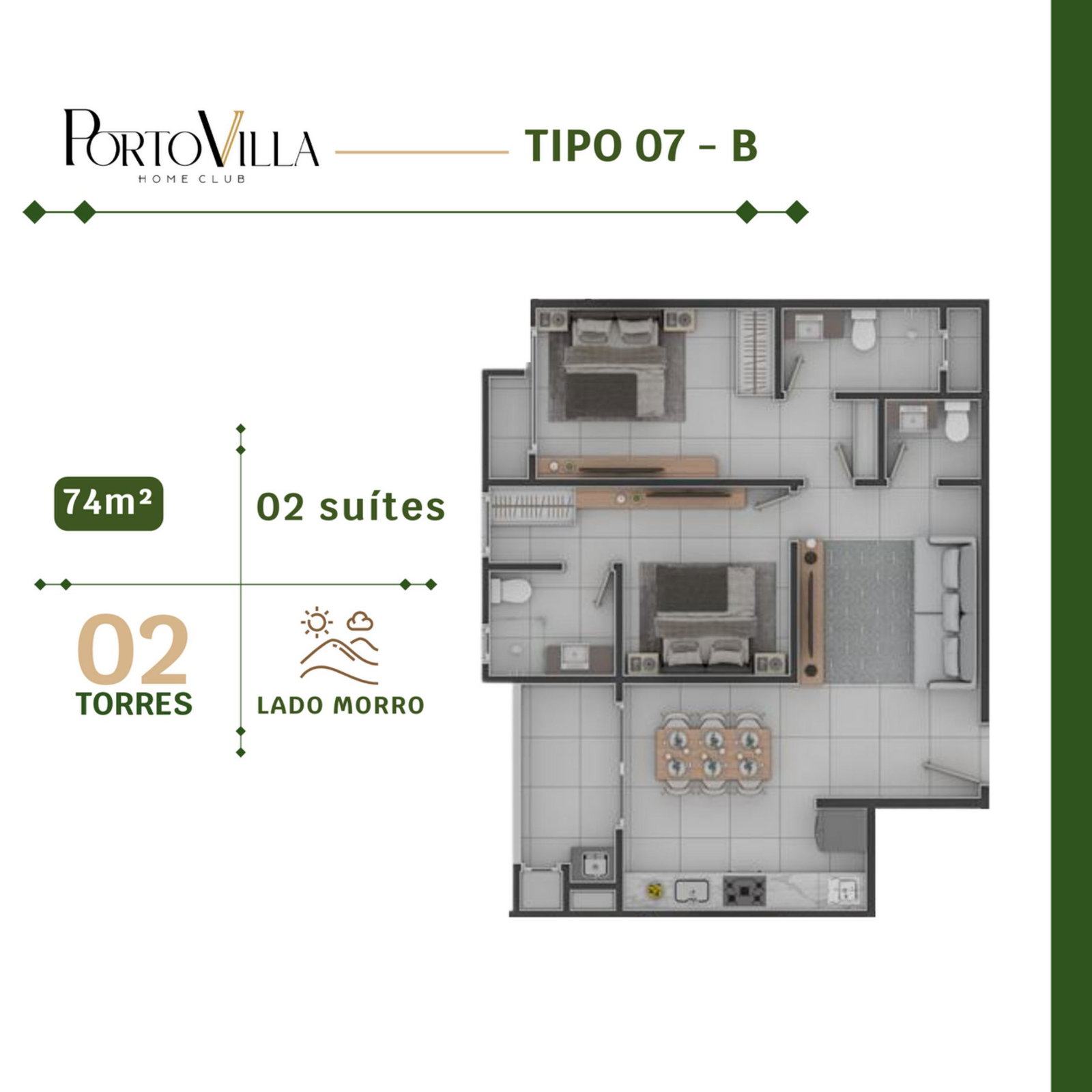 Planta 18 de Porto Villa Home Club