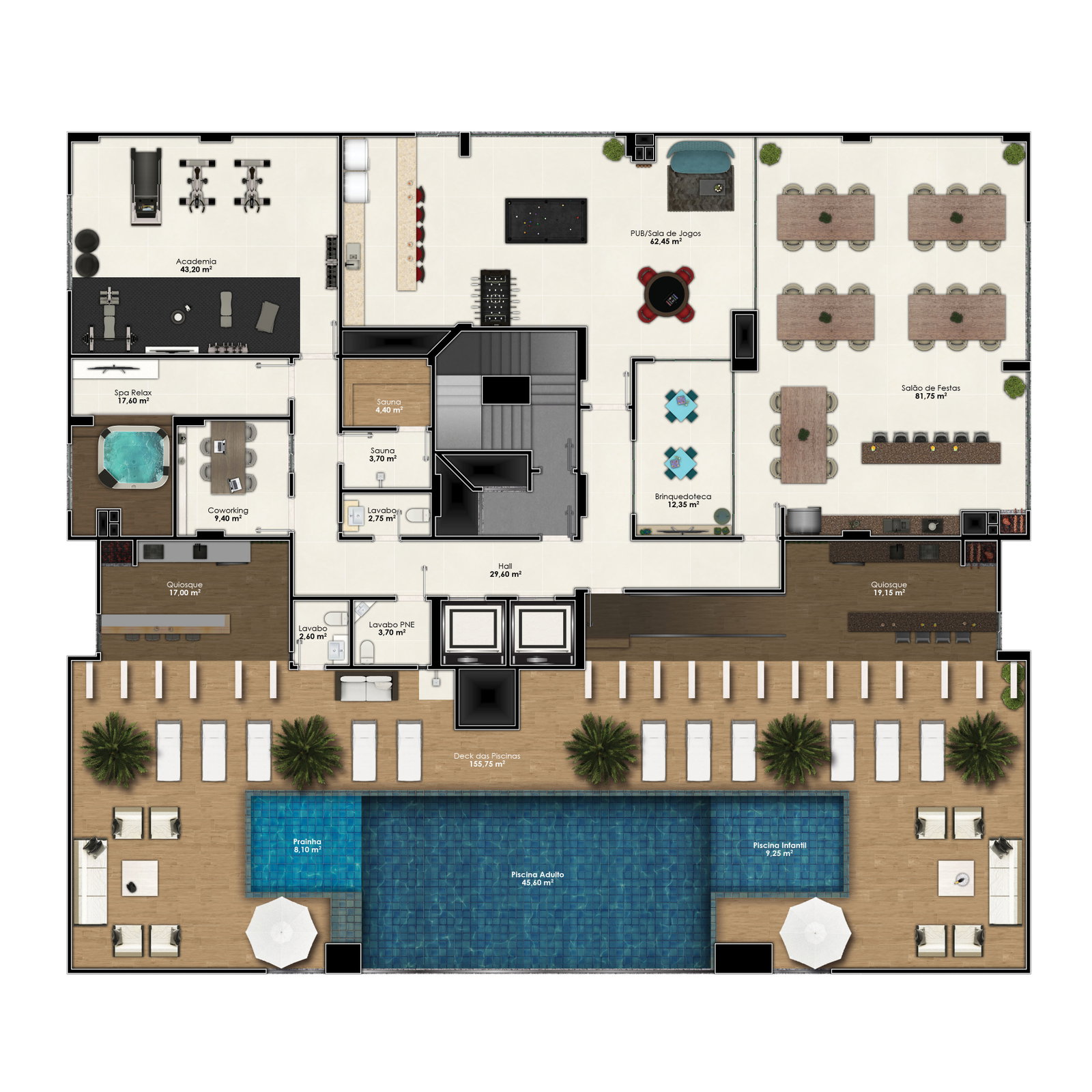 Planta Lazer do Fa Bene Residenza