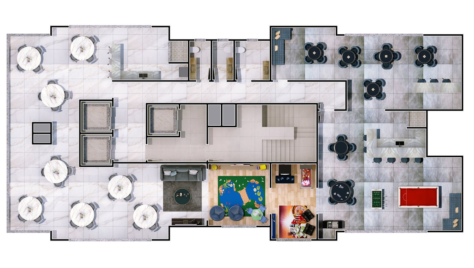 Planta Lazer (1 de 2) do Grand Mirage Residence