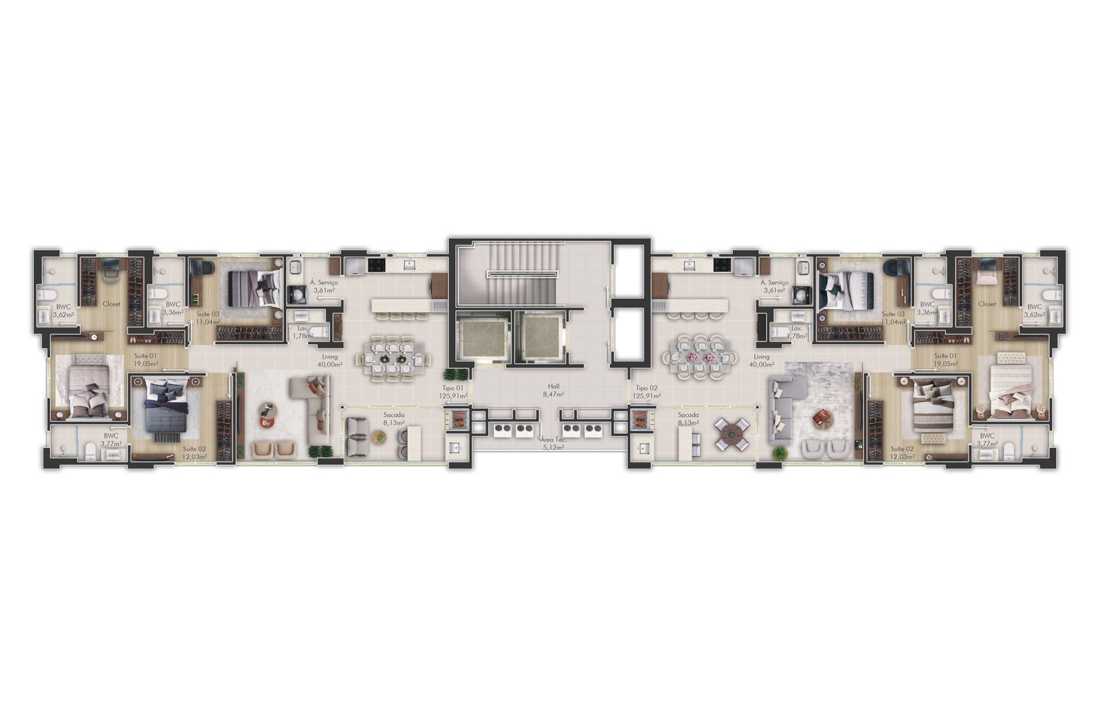 Planta 2 de Âmbar Residence