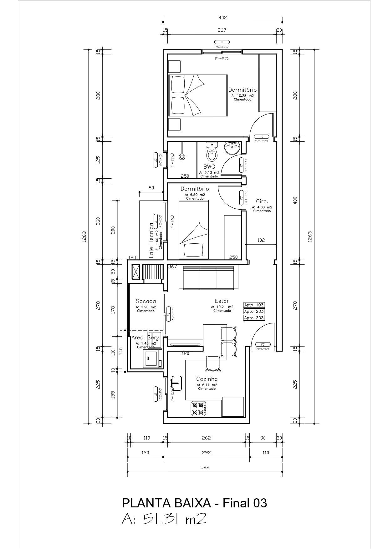 Planta 3 de Residencial Teixeira XXIV