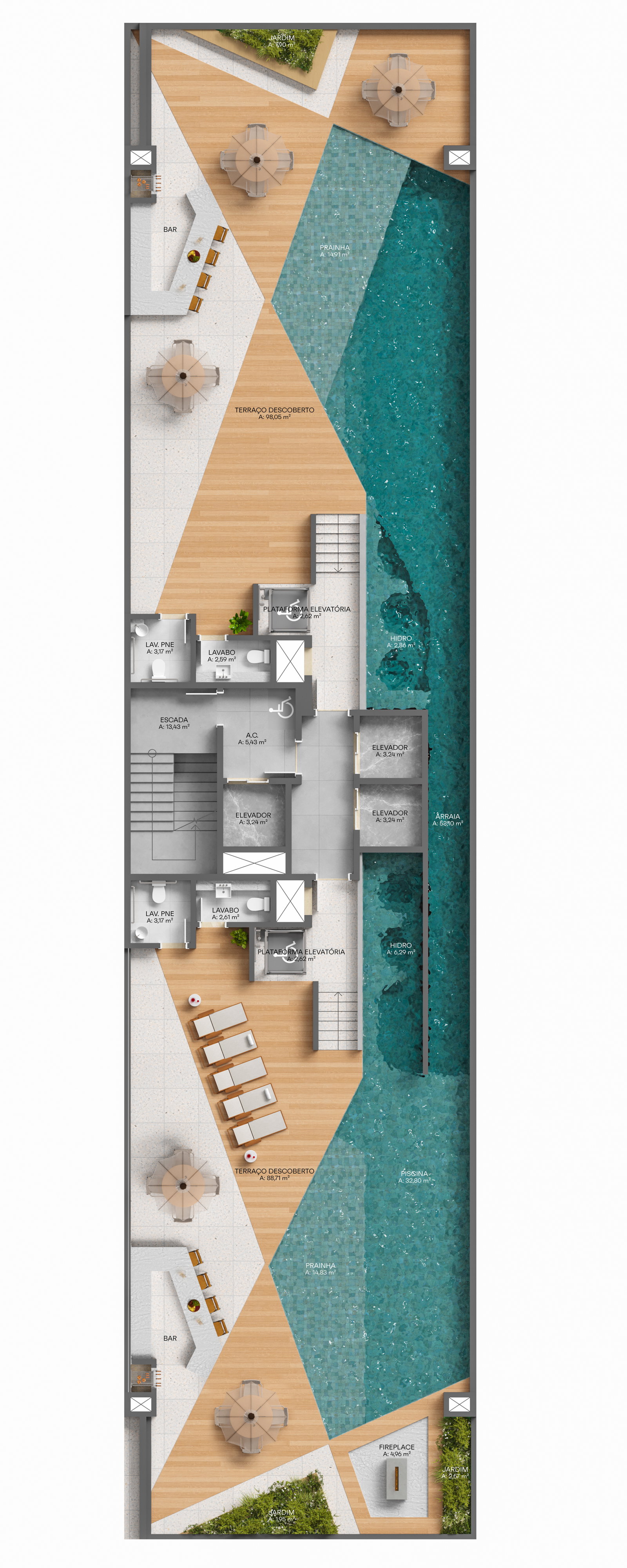 Planta Lazer (2 de 2) do Blanc Residence