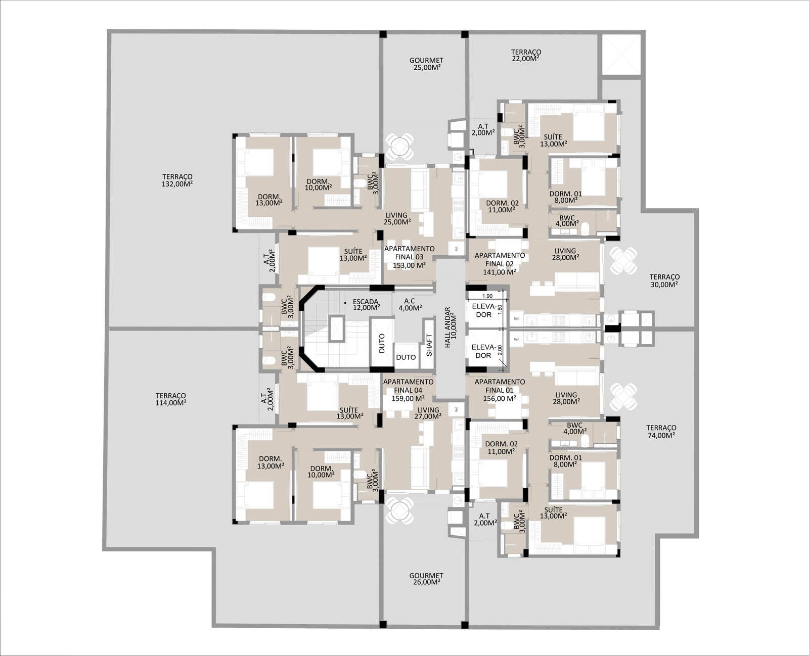 Planta 1 de L'Aquamarine Residence