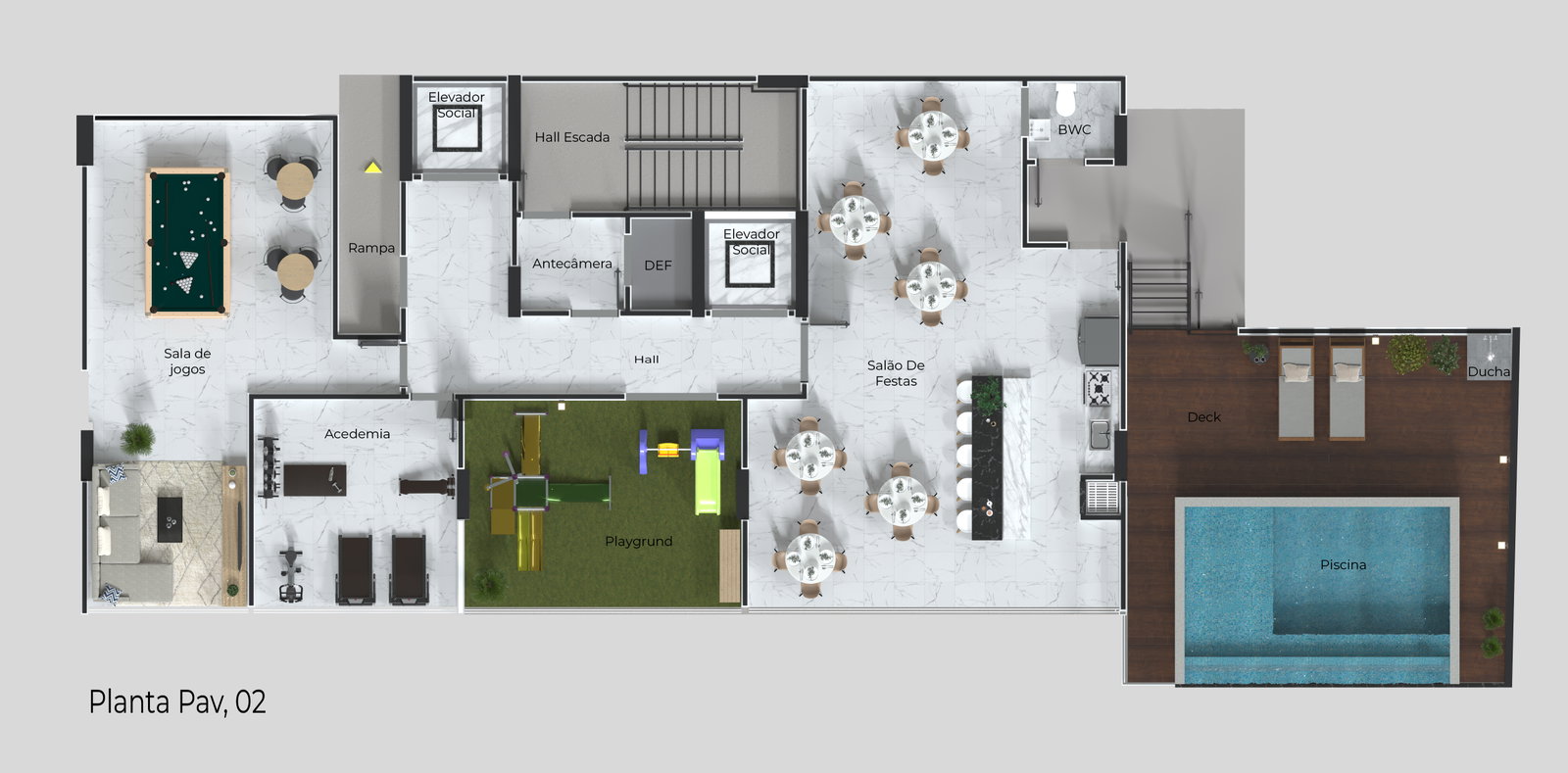 Planta Lazer · Pav. 02 do Felsen Residence