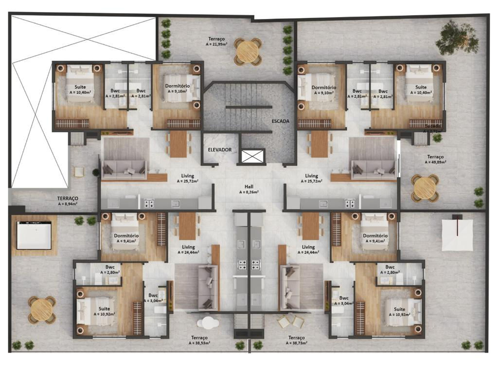 Planta 3 de Residencial Ilha Di Cretta