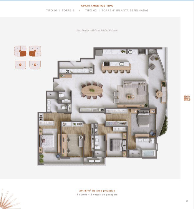 Planta 24 de Reserva Recife Brava Beach