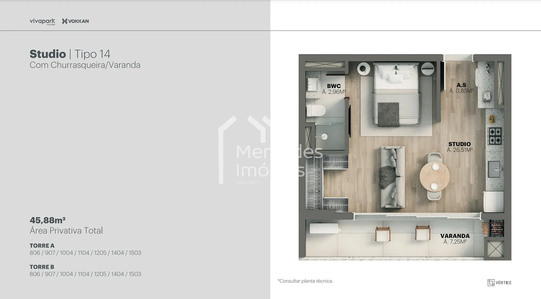 Planta 64 de Apartamento 1 suite + piscina privativa à venda, 100m² Viva Park, Porto Belo, SC