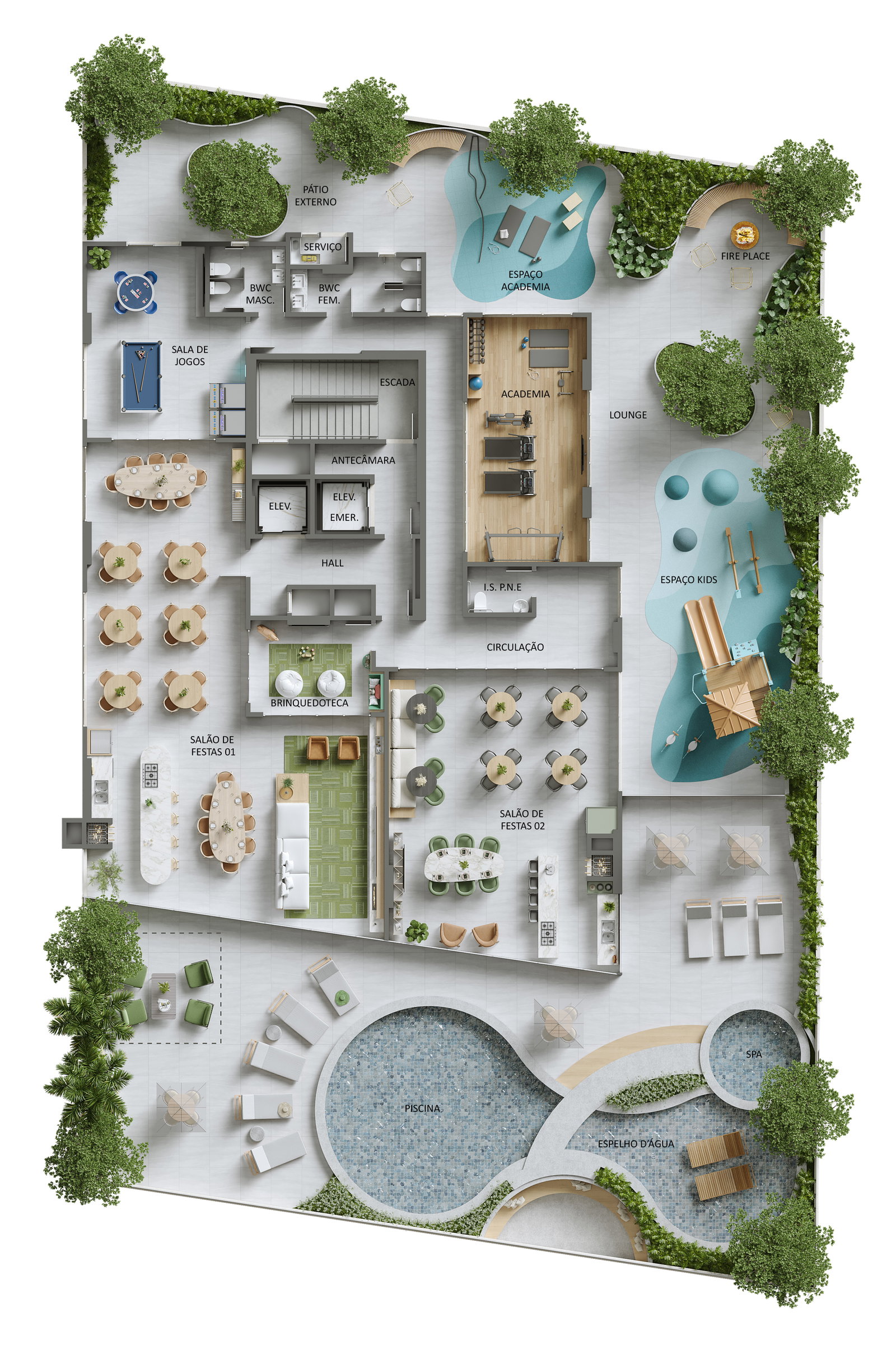 Planta Lazer do Hannover Residence