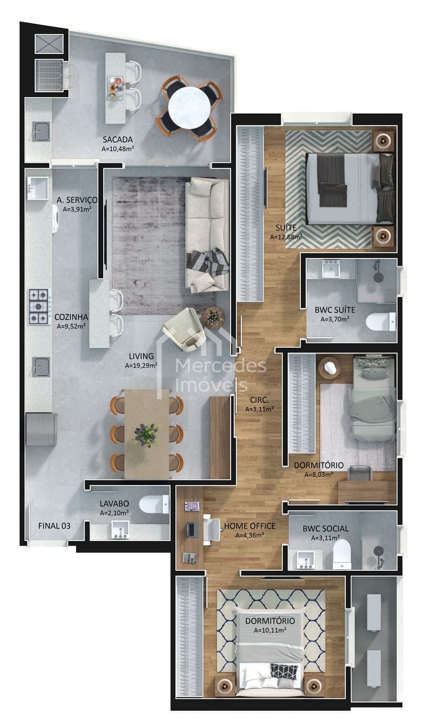 Foto 46 de Apartamento 1 suíte + 1 dorm para alugar · Centro, Itajaí
