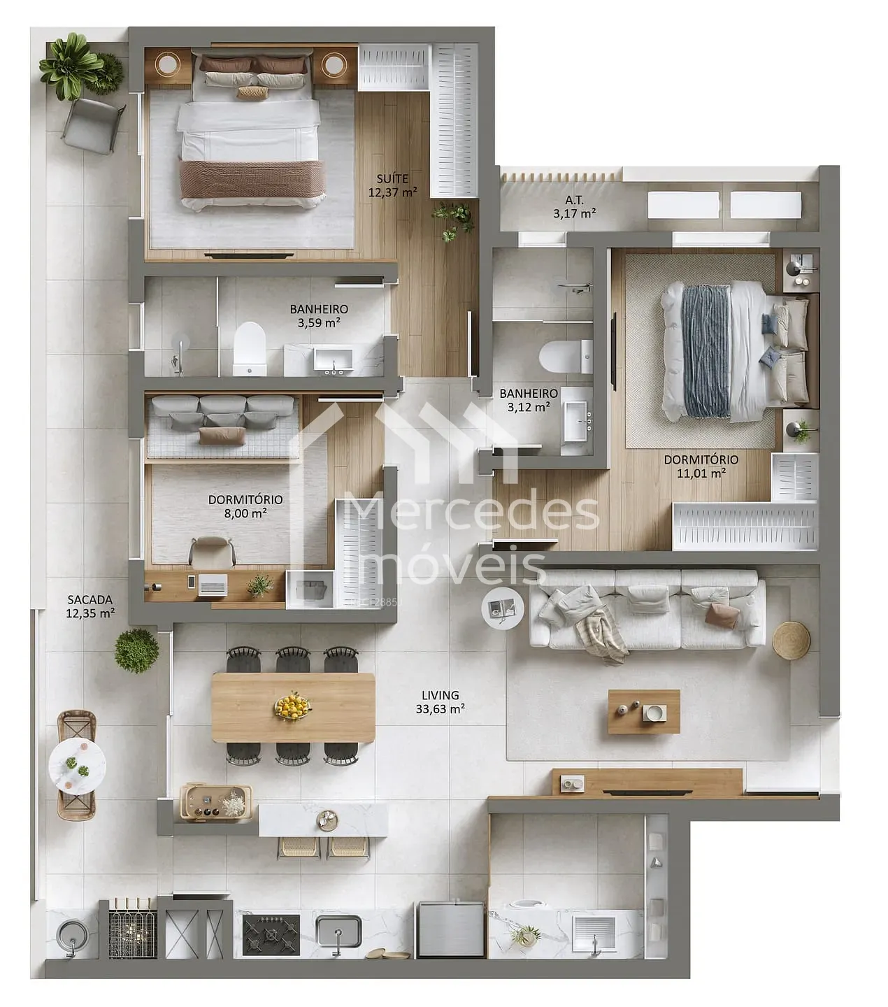 Foto 22 de Apartamento com 1 suíte + 2 dormitórios à venda, Praia Brava de Itajaí, Itajaí, SC