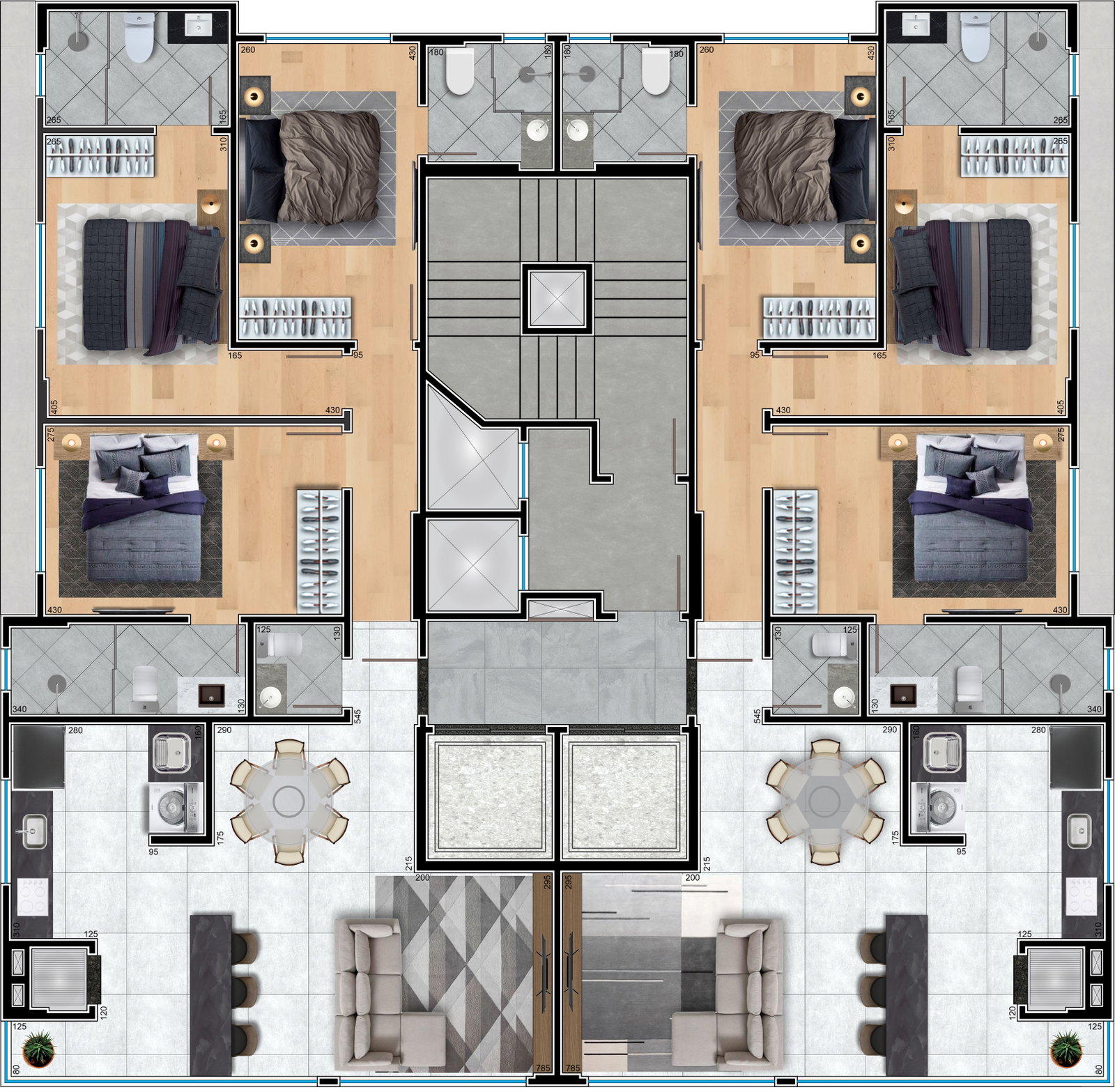 Planta Pavimento Tipo do Edifício Vivart
