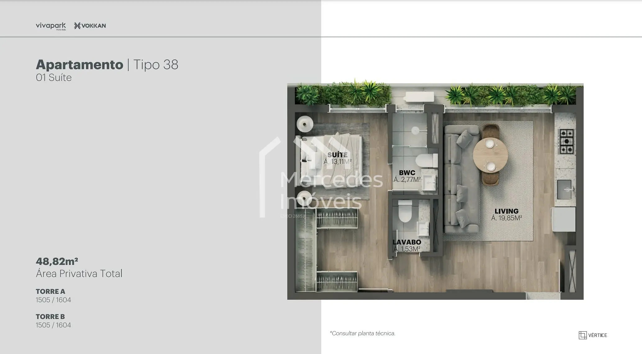 Planta 88 de Apartamento 1 suite + piscina privativa à venda, 100m² Viva Park, Porto Belo, SC