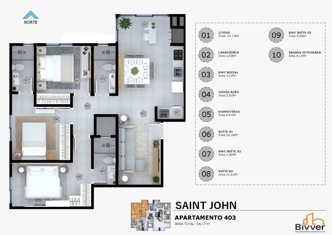 Planta 20 de Residencial Saint John