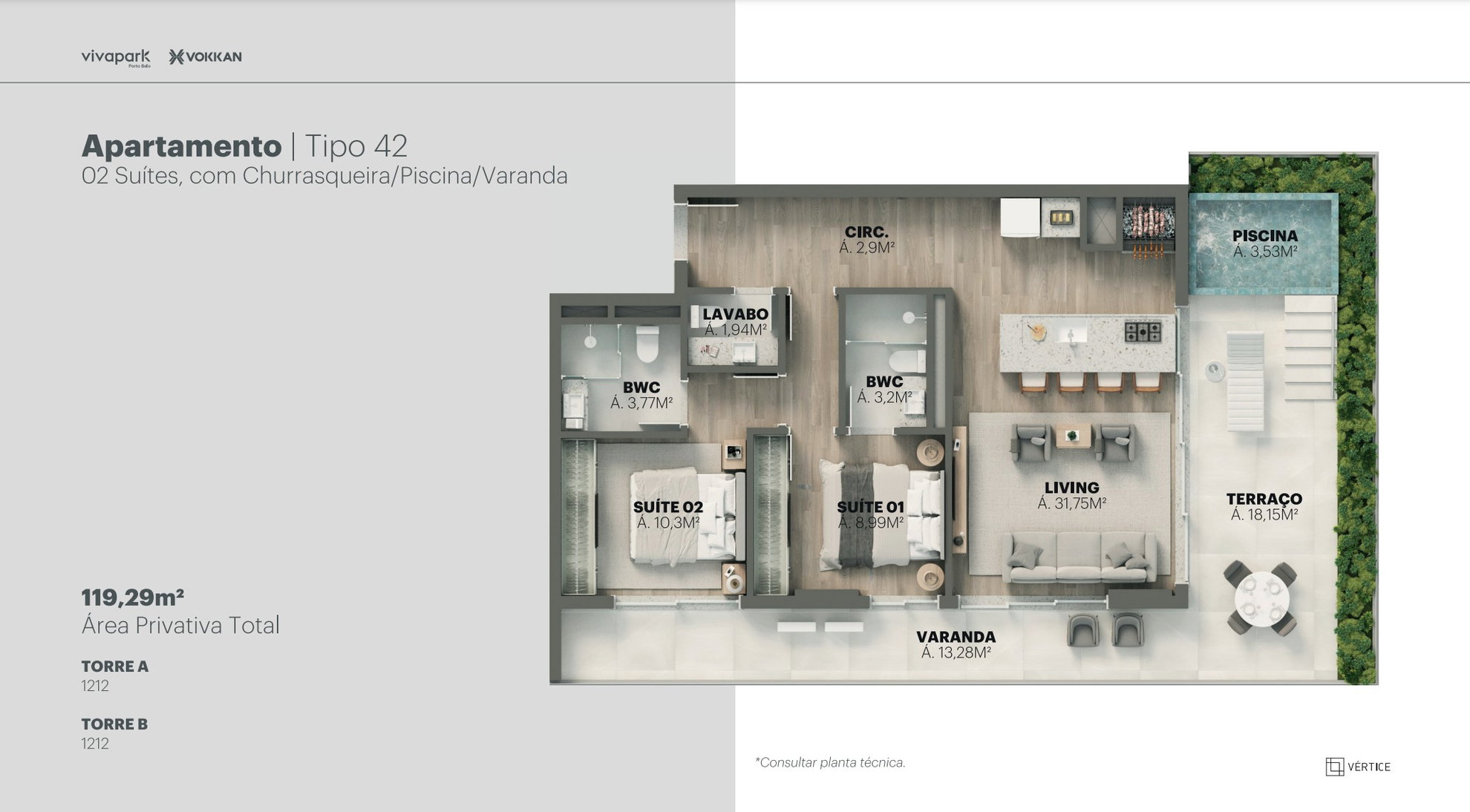 Planta 18 de Edifício Vértice