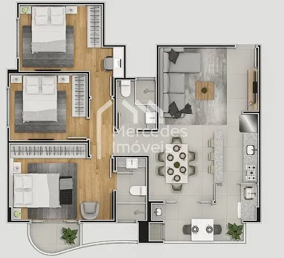 Foto 9 de Apartamento 1 suíte + 2 dormitórios, com 87 m² - Centro - Navegantes/SC