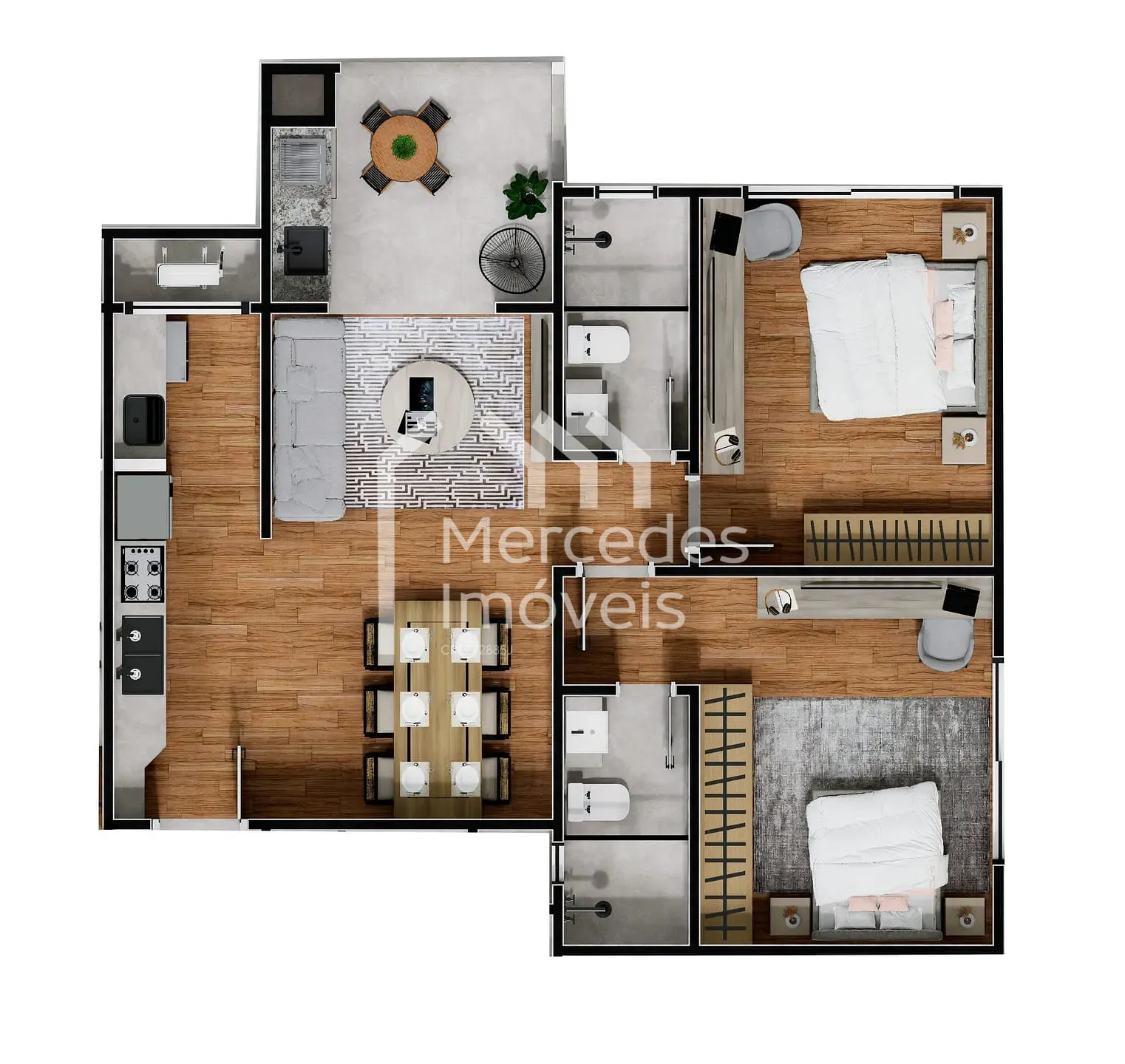 Planta 38 de Apartamento com 2 suítes à venda, Centro, Itajaí, SC