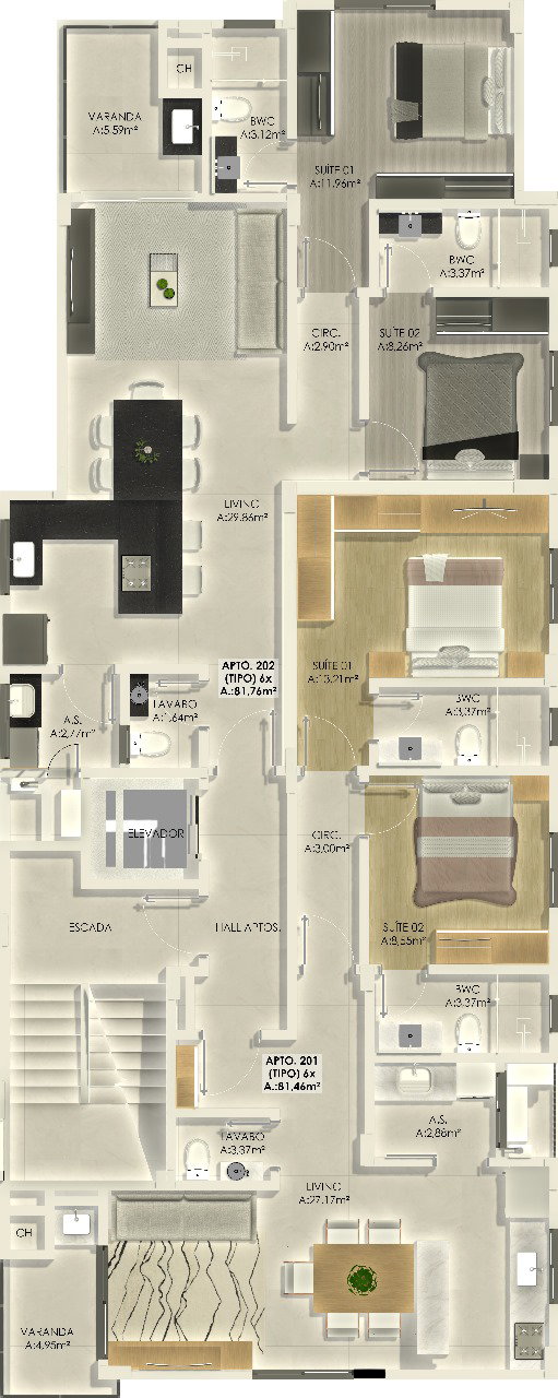 Planta 1 de Residencial Zermatt