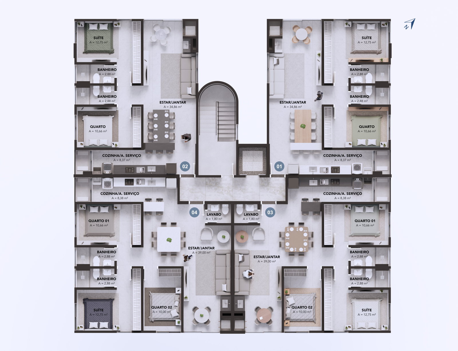 Planta 1 de Residencial Spazio Verde