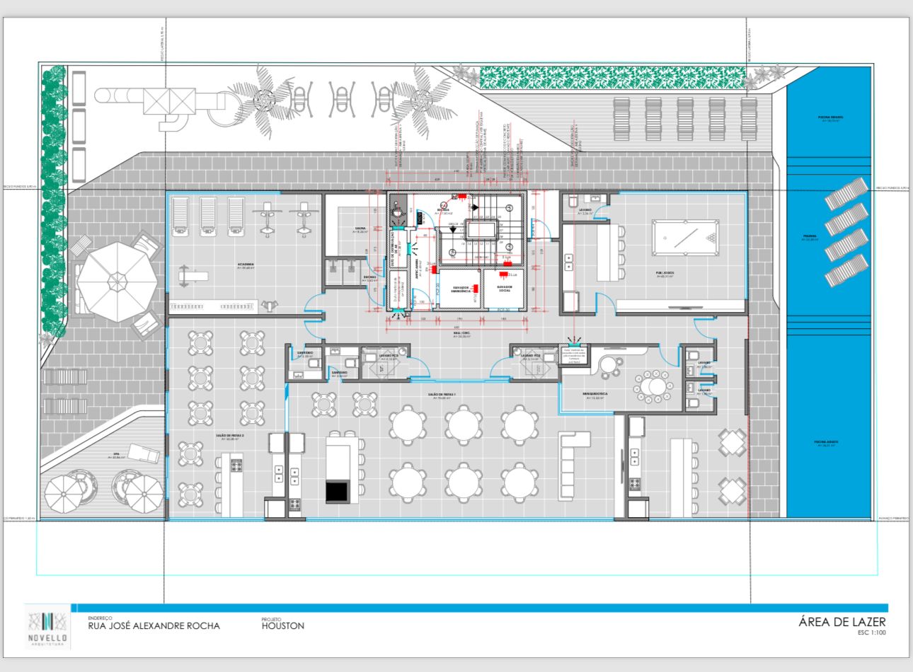 Planta Área de Lazer do Houston House