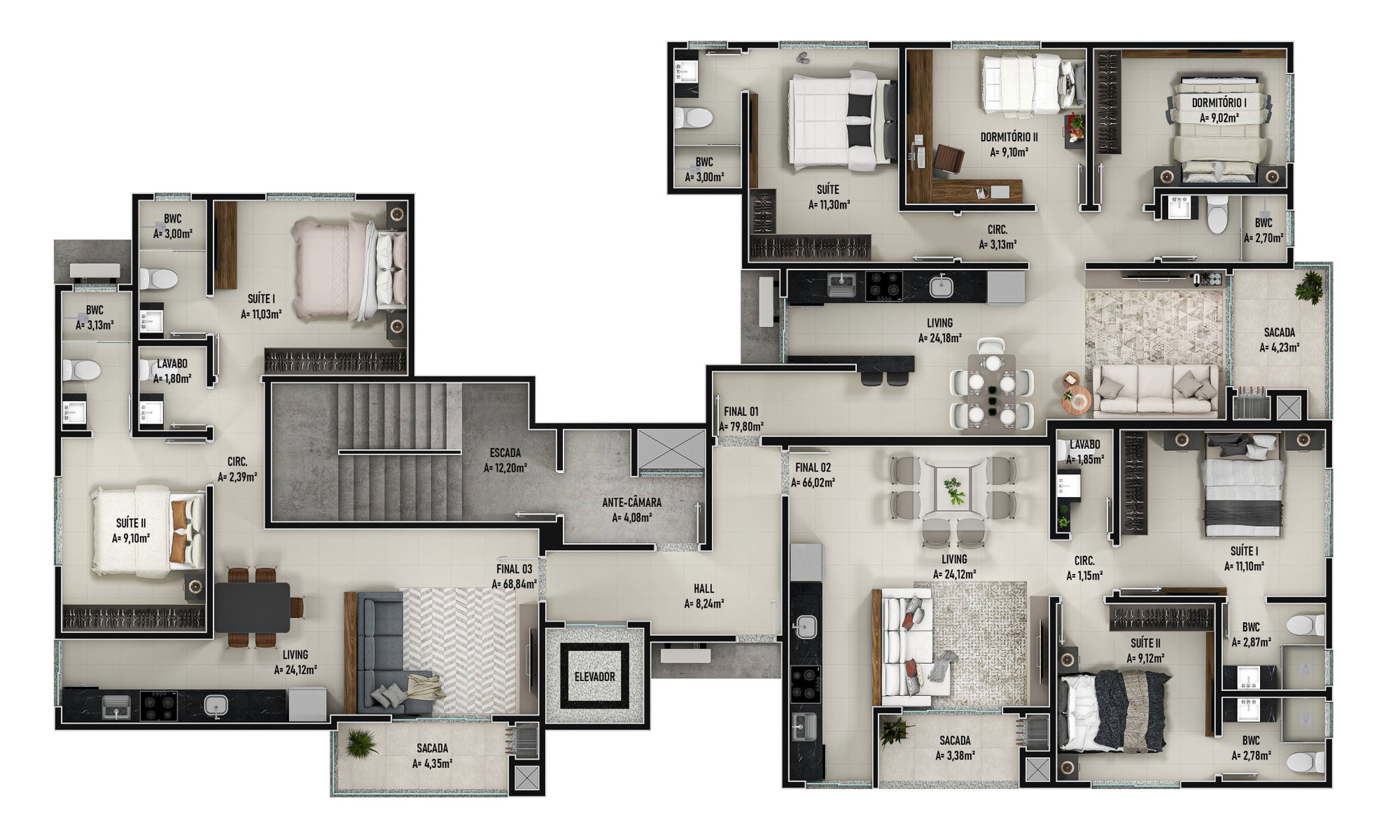 Planta 1 de Mozart Residence