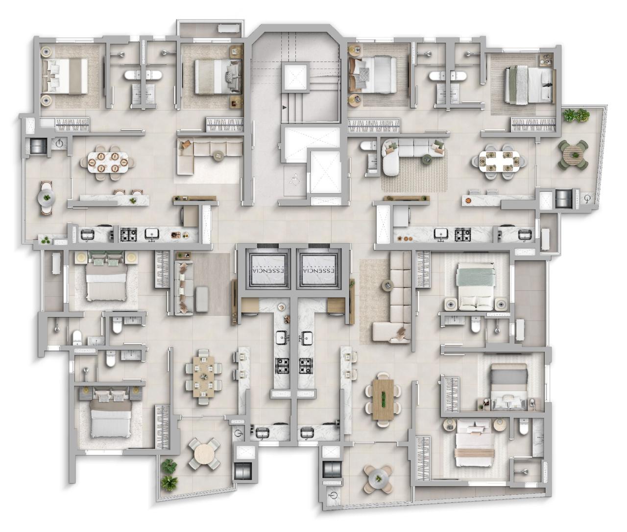 Planta 1 de Essência Residence