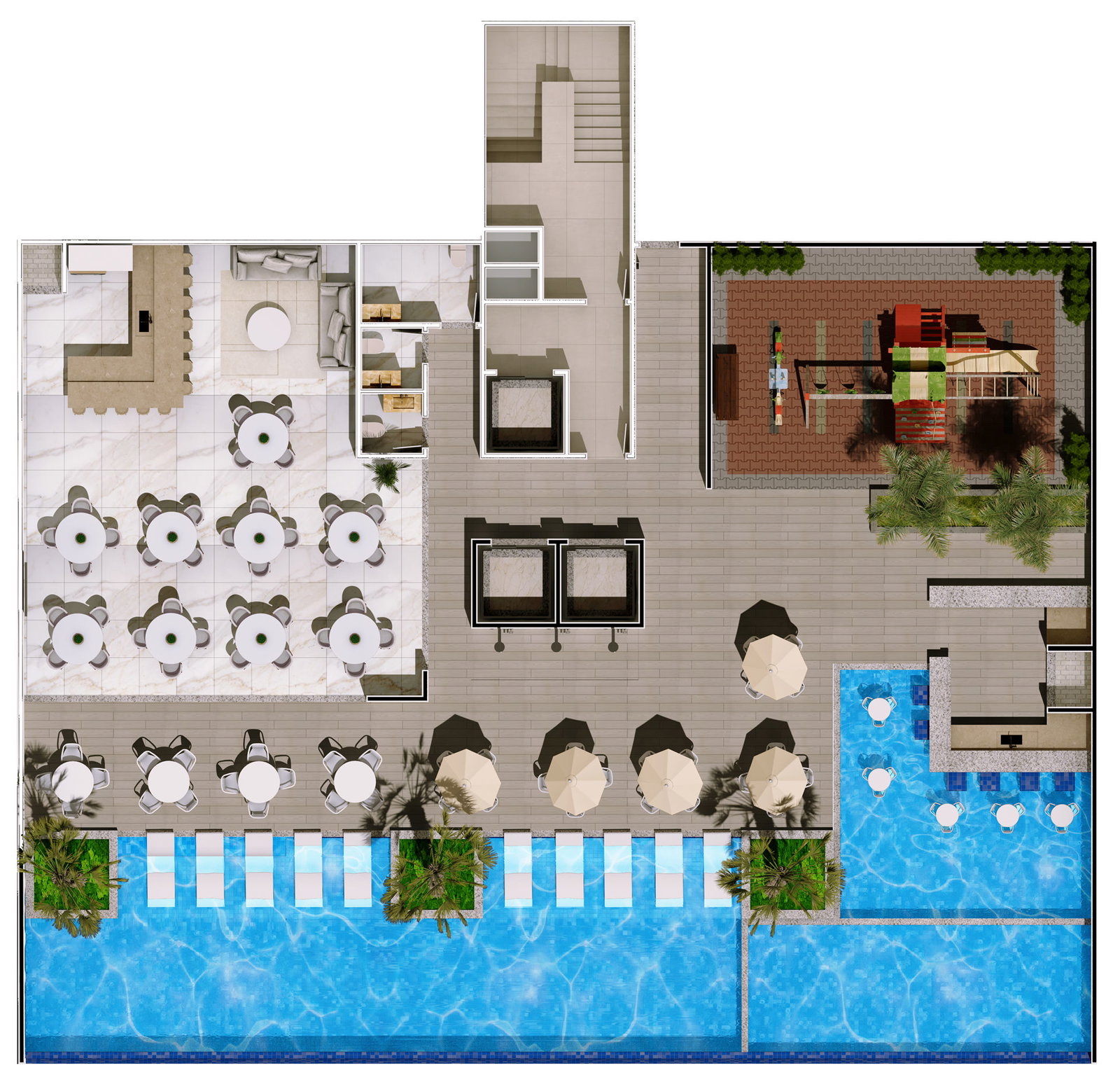 Planta Lazer · Rooftop do Grand Mirage Residence