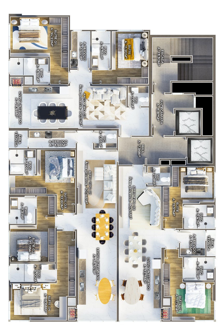 Planta 2 de Arpoador Residence