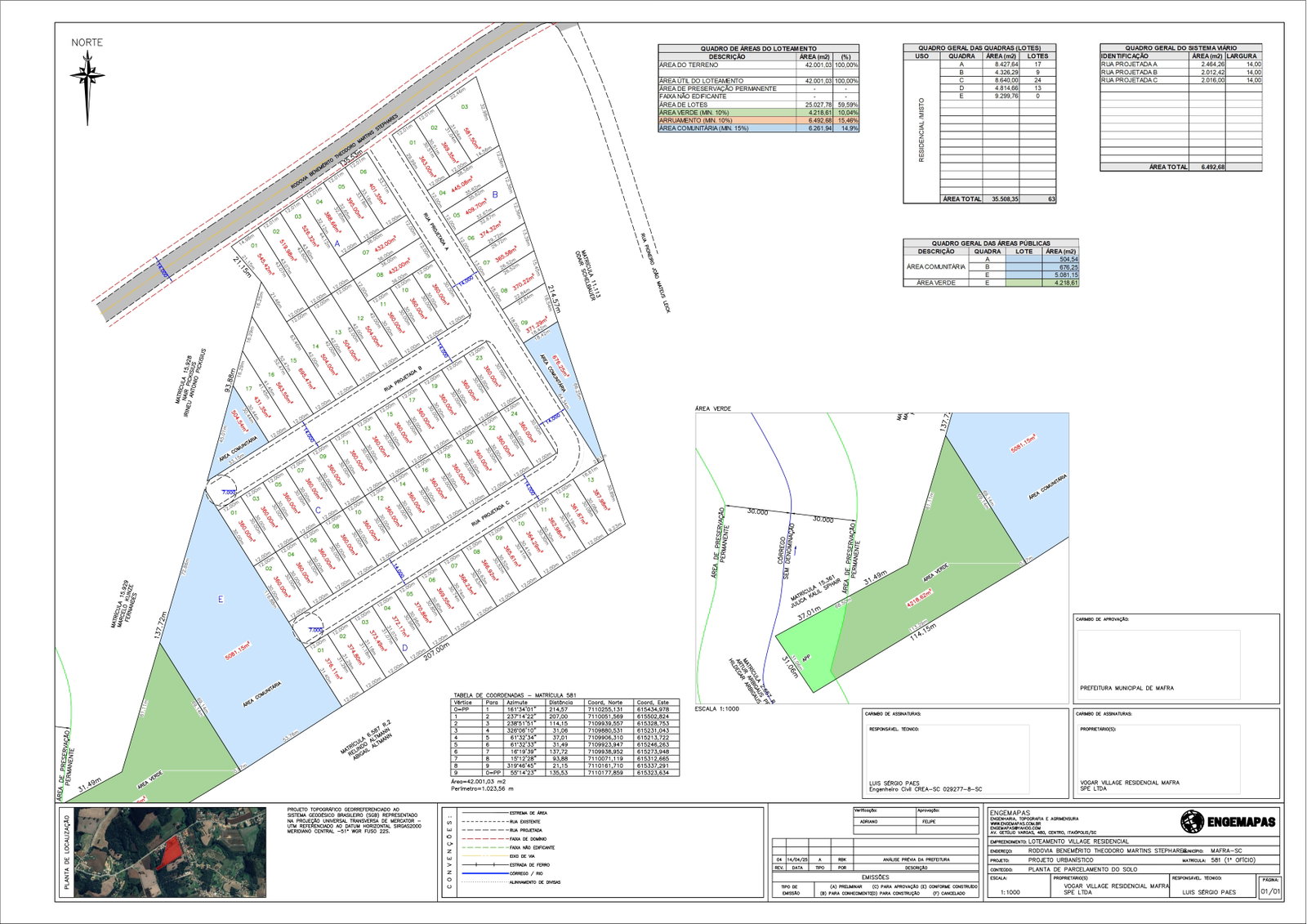 Planta 1 de Vogar Village Residencial Mafra
