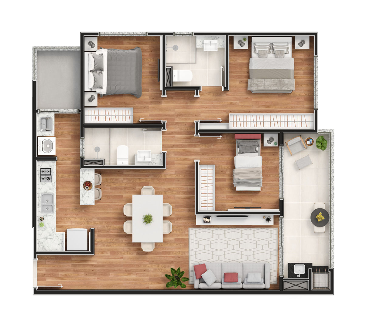 Planta 2 de Residencial Barra Beach