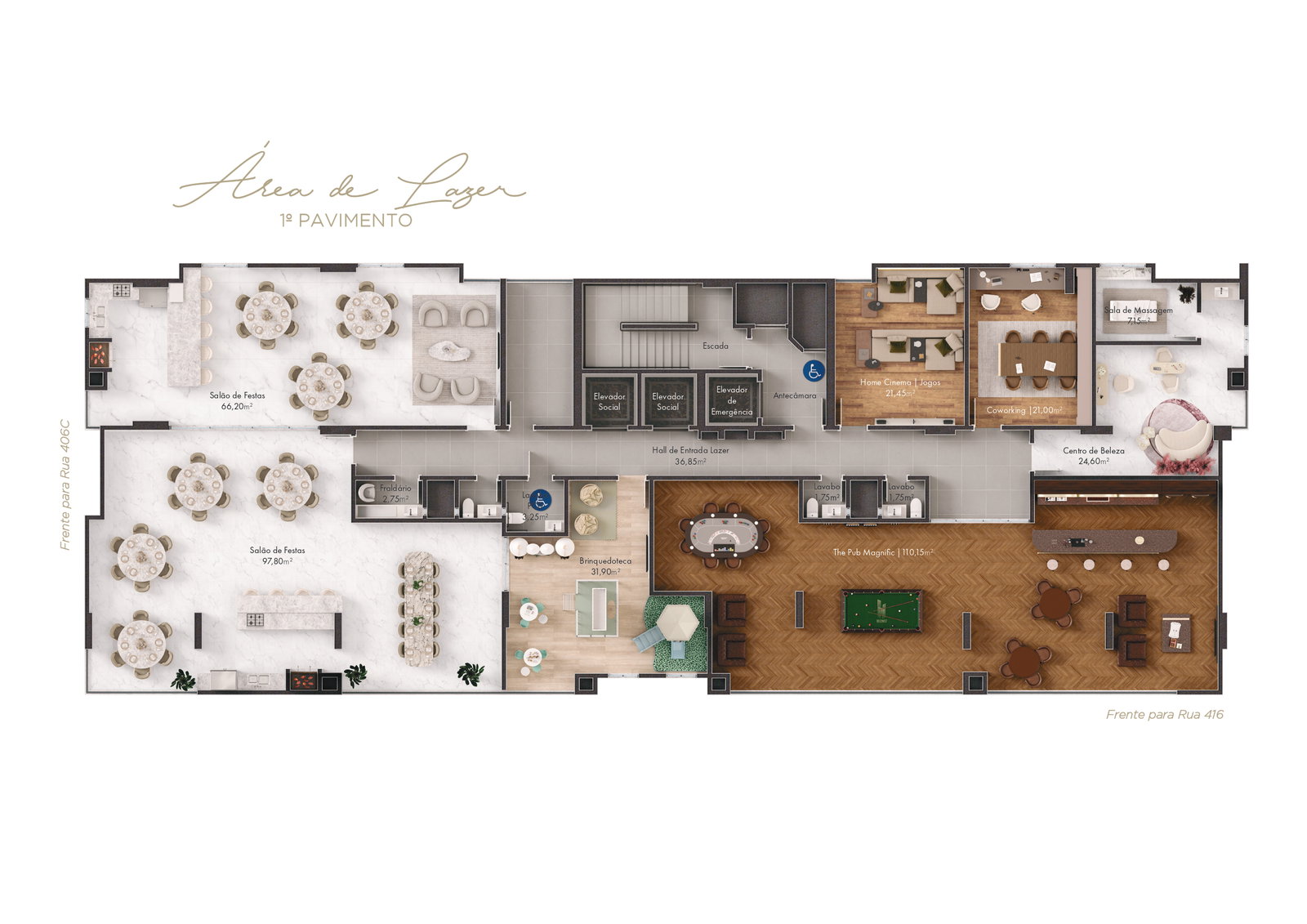 Planta Lazer · 1º Pavimento do Magnific Palace