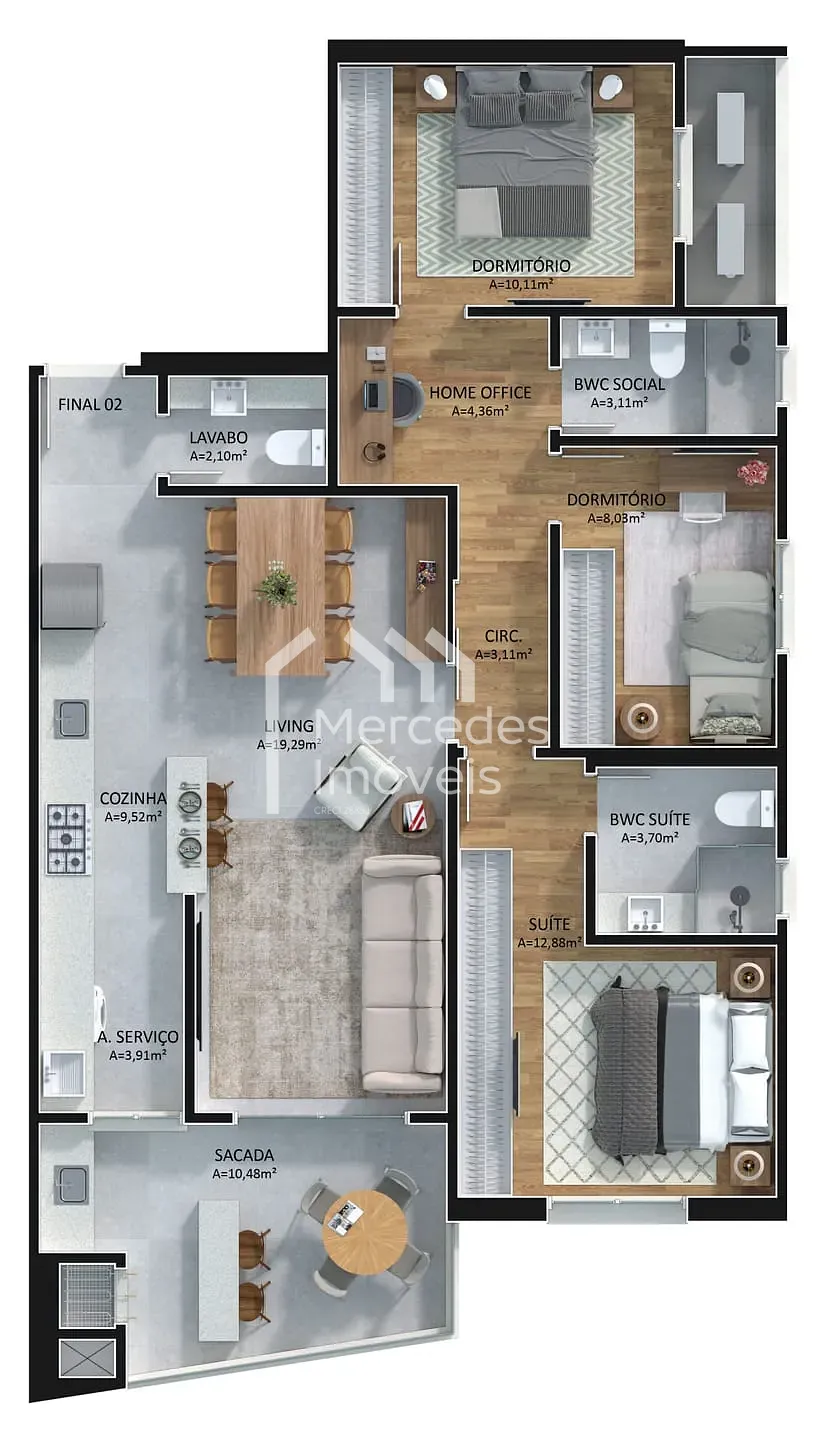 Foto 46 de Apartamento com 1 suíte + 2 dormitórios à venda, Centro, Itajaí, SC
