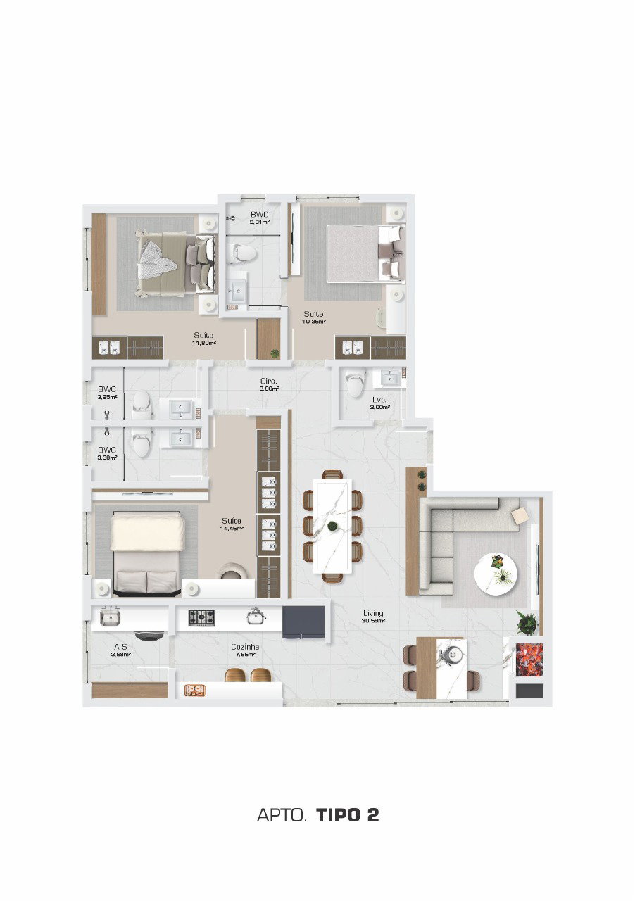Planta 3 de Acquamarine Residence