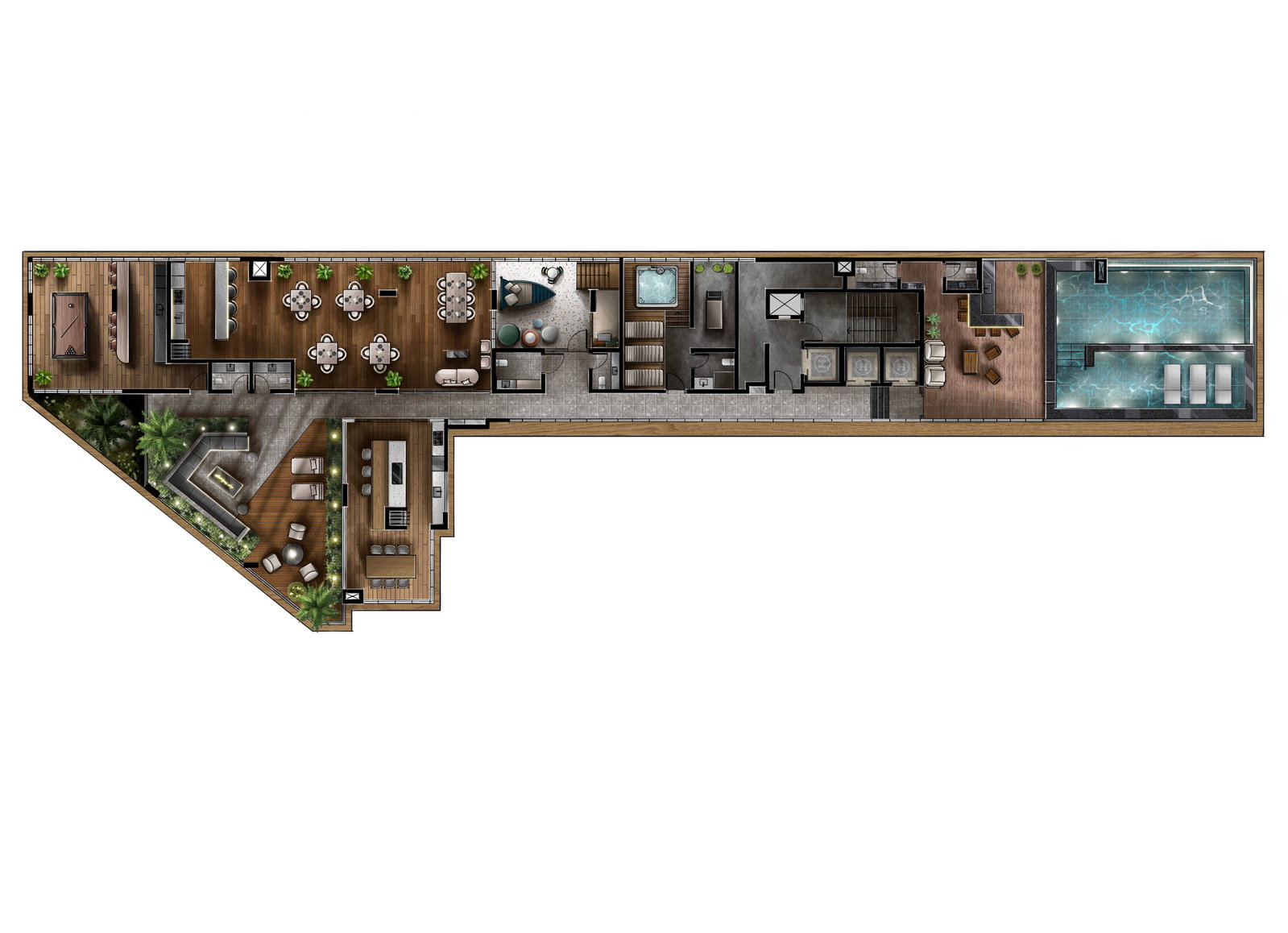 Planta Lazer · Rooftop do Atlantia
