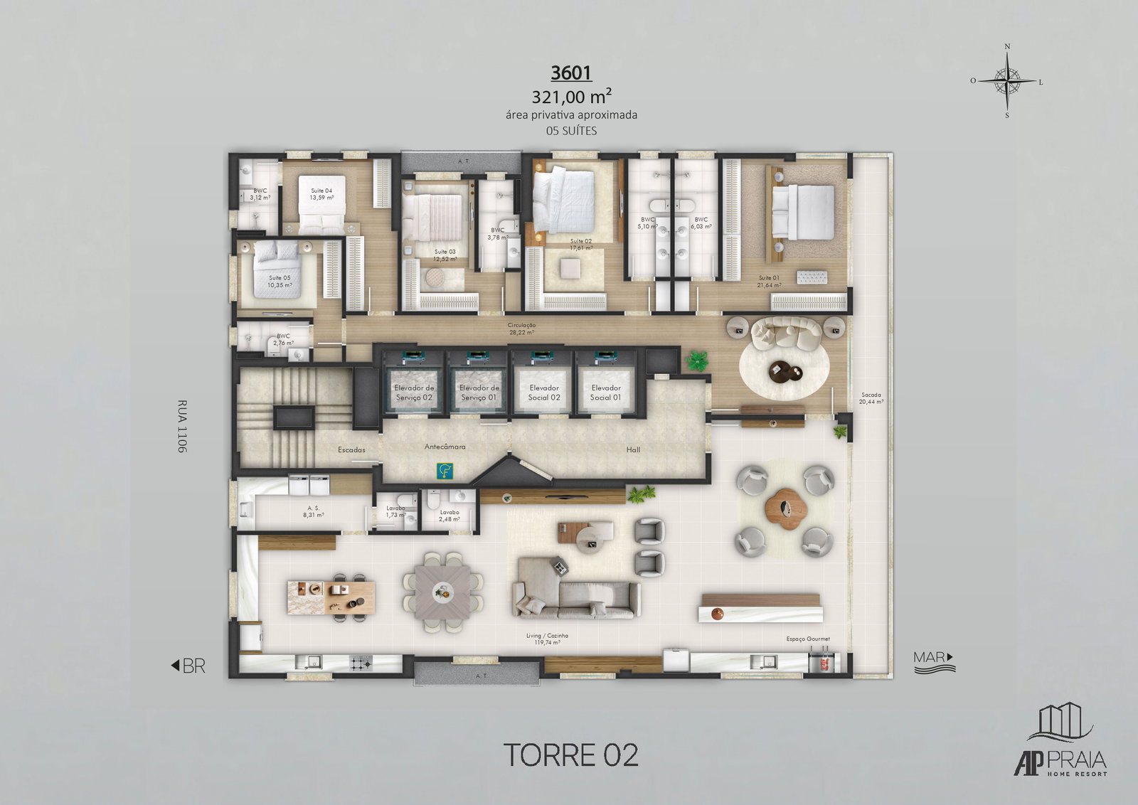 Planta 9 de AP Praia Home Resort