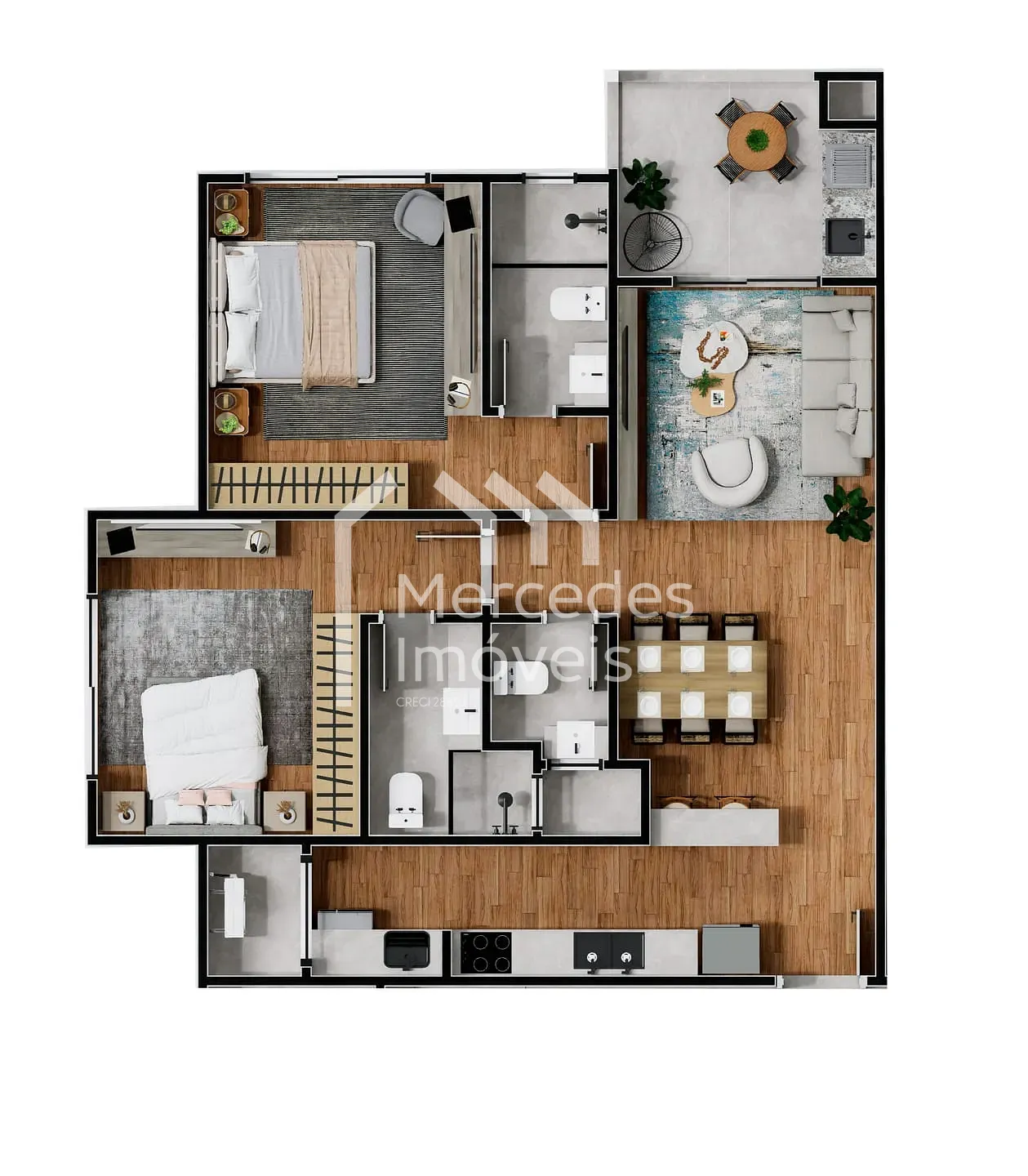 Planta 28 de Apartamento com 2 suítes à venda, Centro, Itajaí, SC