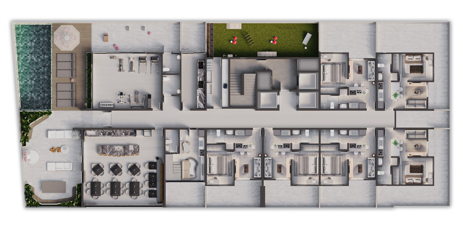 Planta Lazer (1 de 3) do Horizon Residence