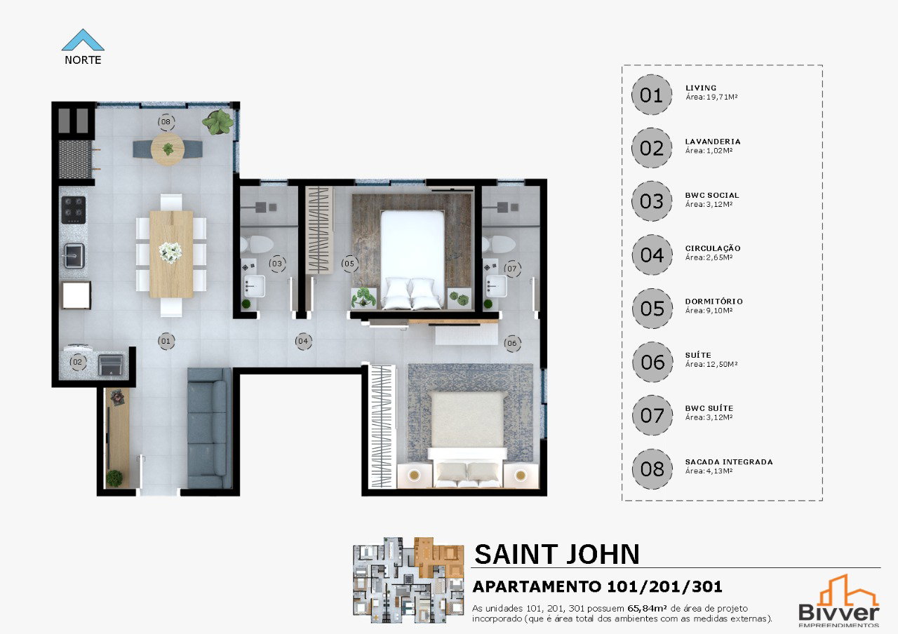 Planta 13 de Residencial Saint John